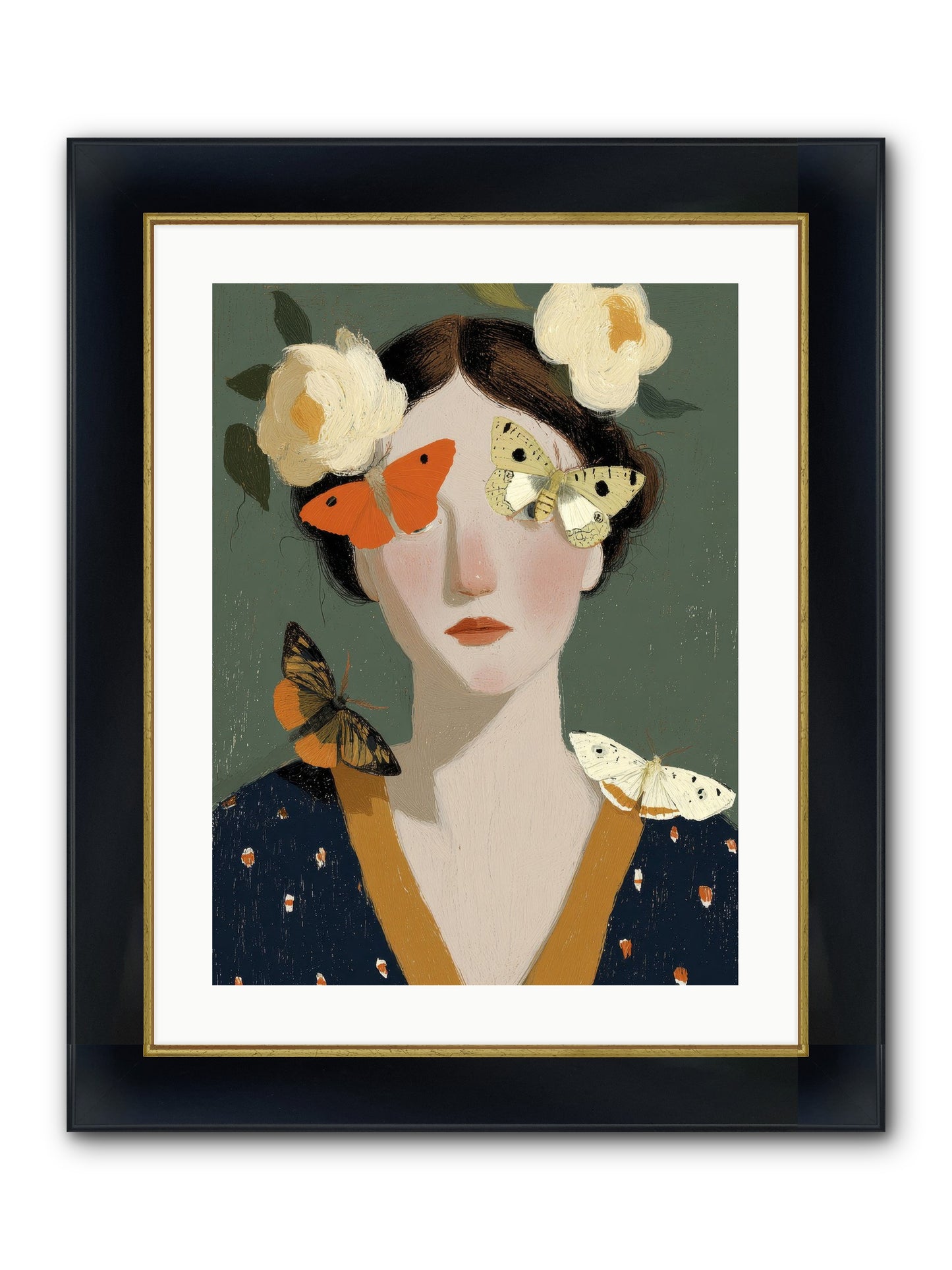 Small Migrations Framed Print - Wide Black w/Gold 18x24
