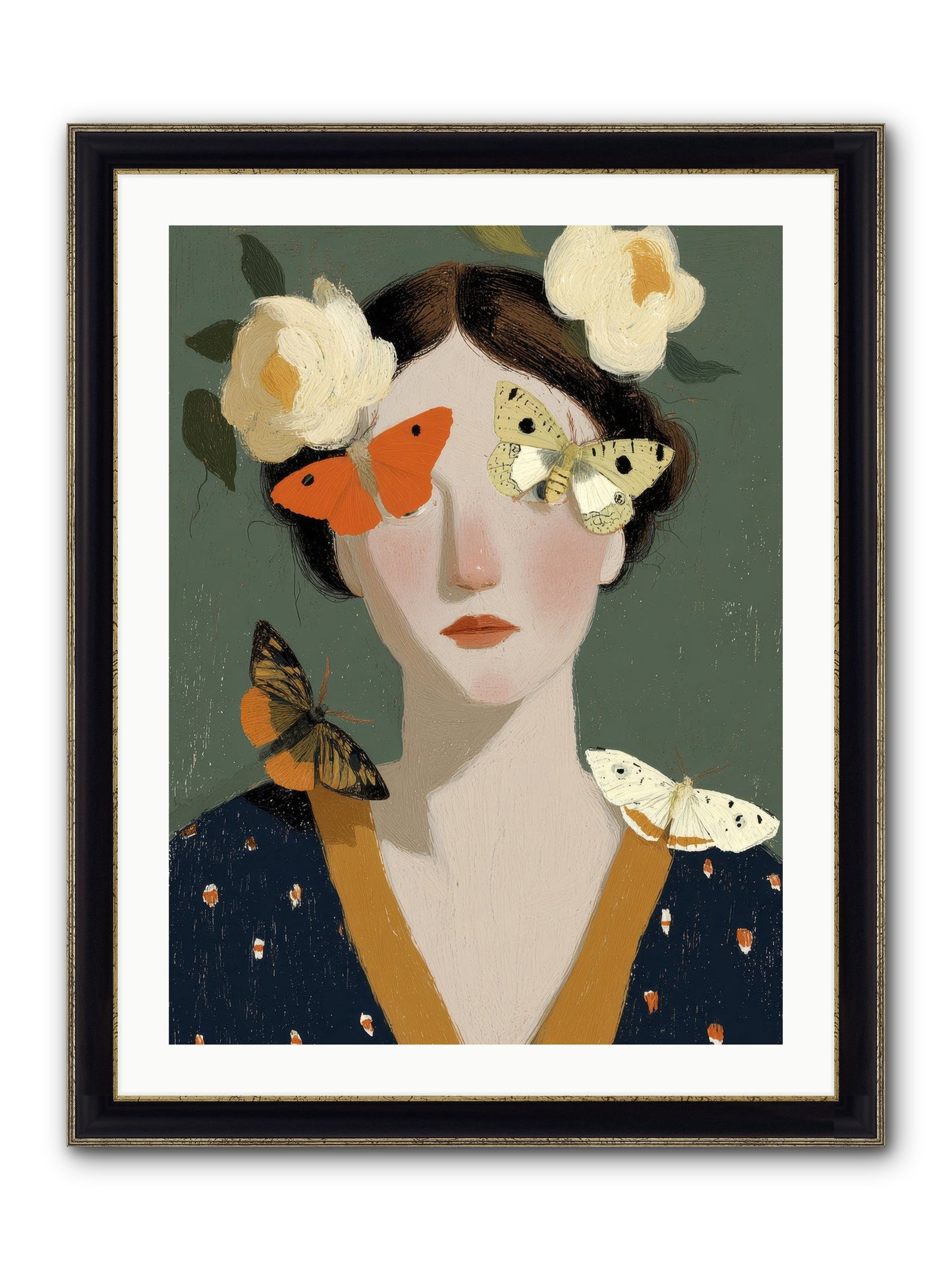 Small Migrations Framed Print - Black & Gold 24x32