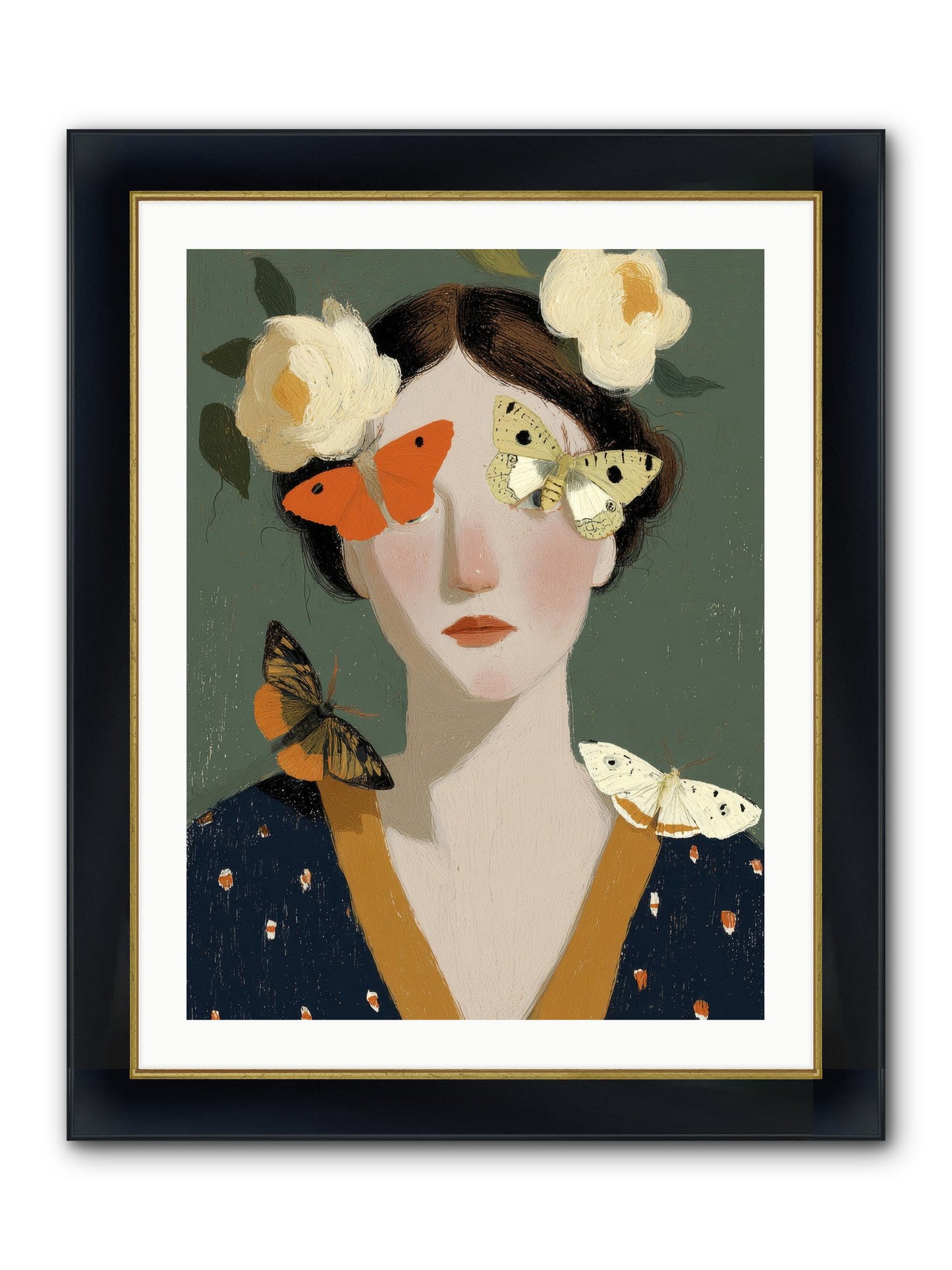 Small Migrations Framed Print - Wide Black w/Gold 24x32