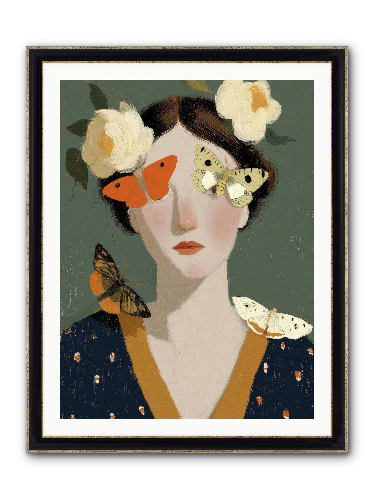 Small Migrations Framed Print - Black & Gold 30x40