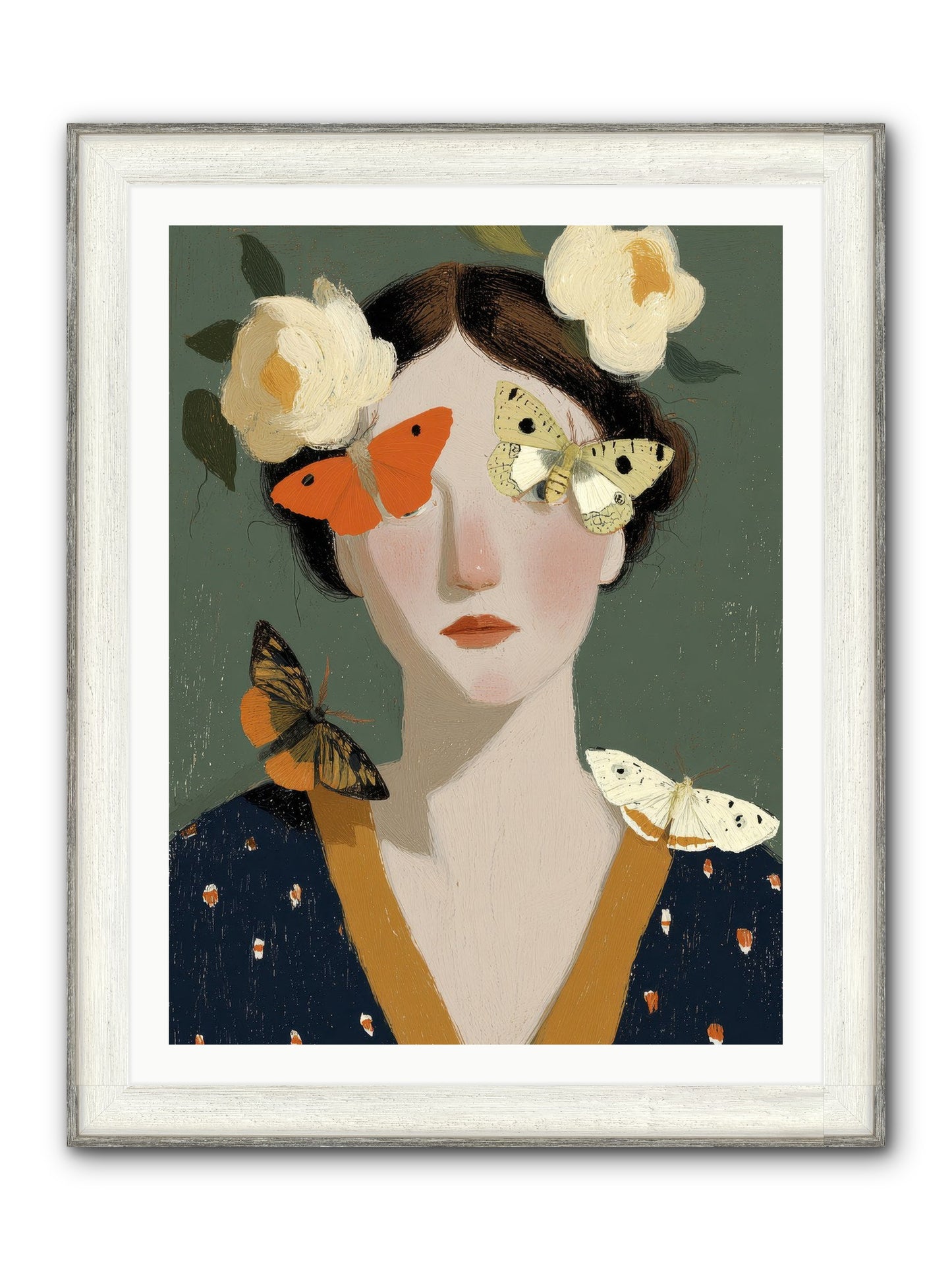 Small Migrations Framed Print - Driftwood White 30x40