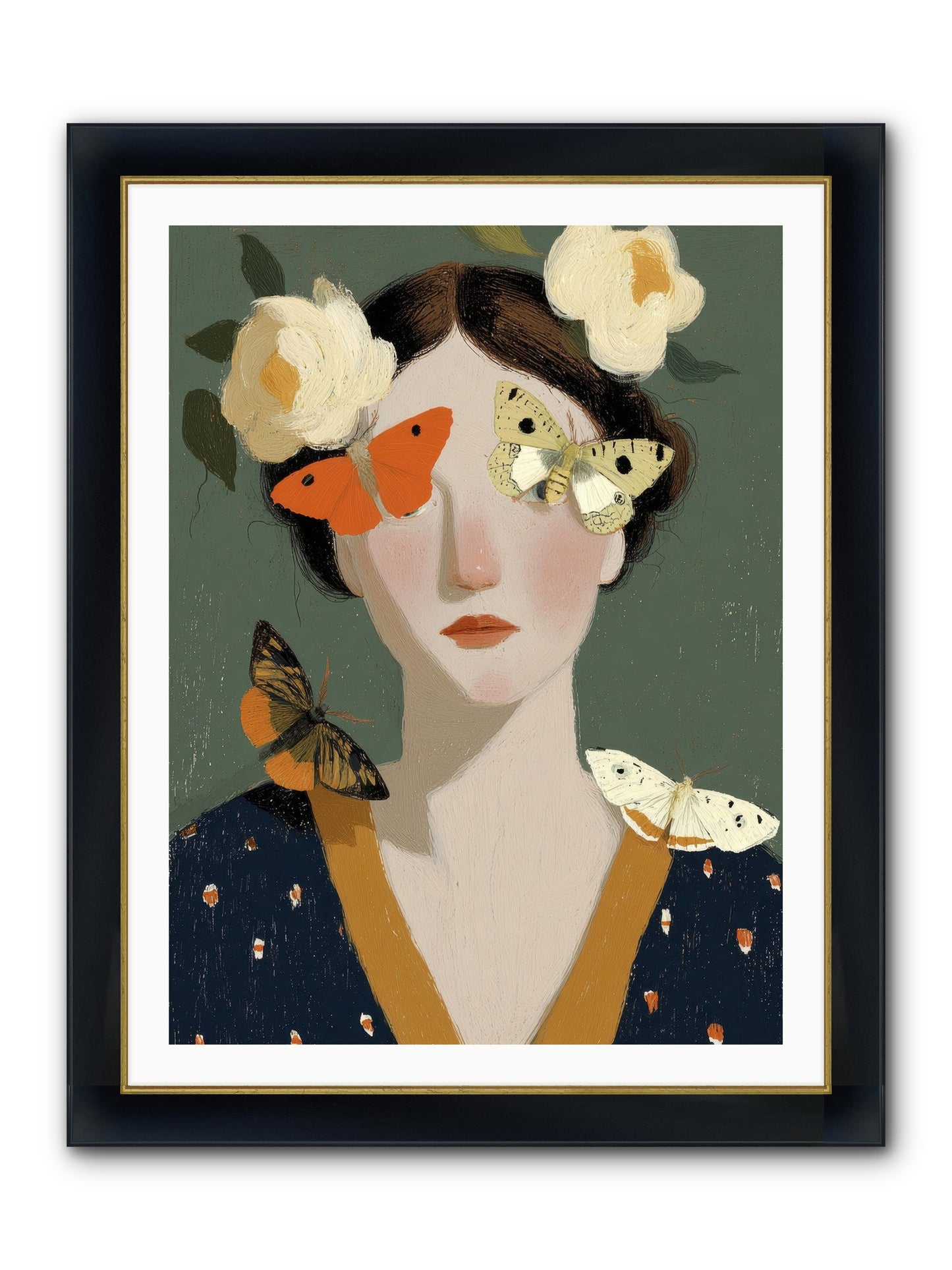Small Migrations Framed Print - Wide Black w/Gold 30x40