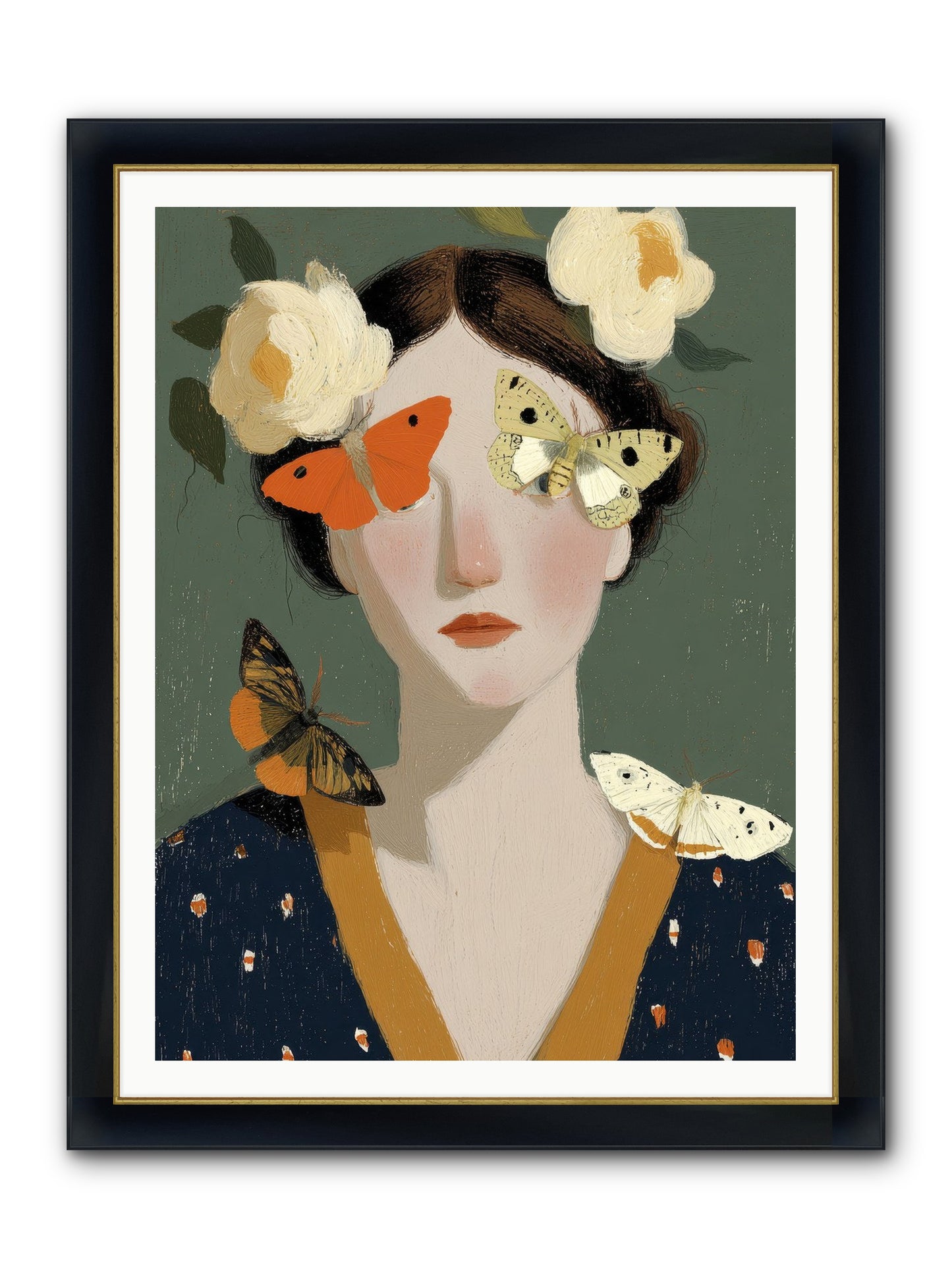 Small Migrations Framed Print - Wide Black w/Gold 36x48
