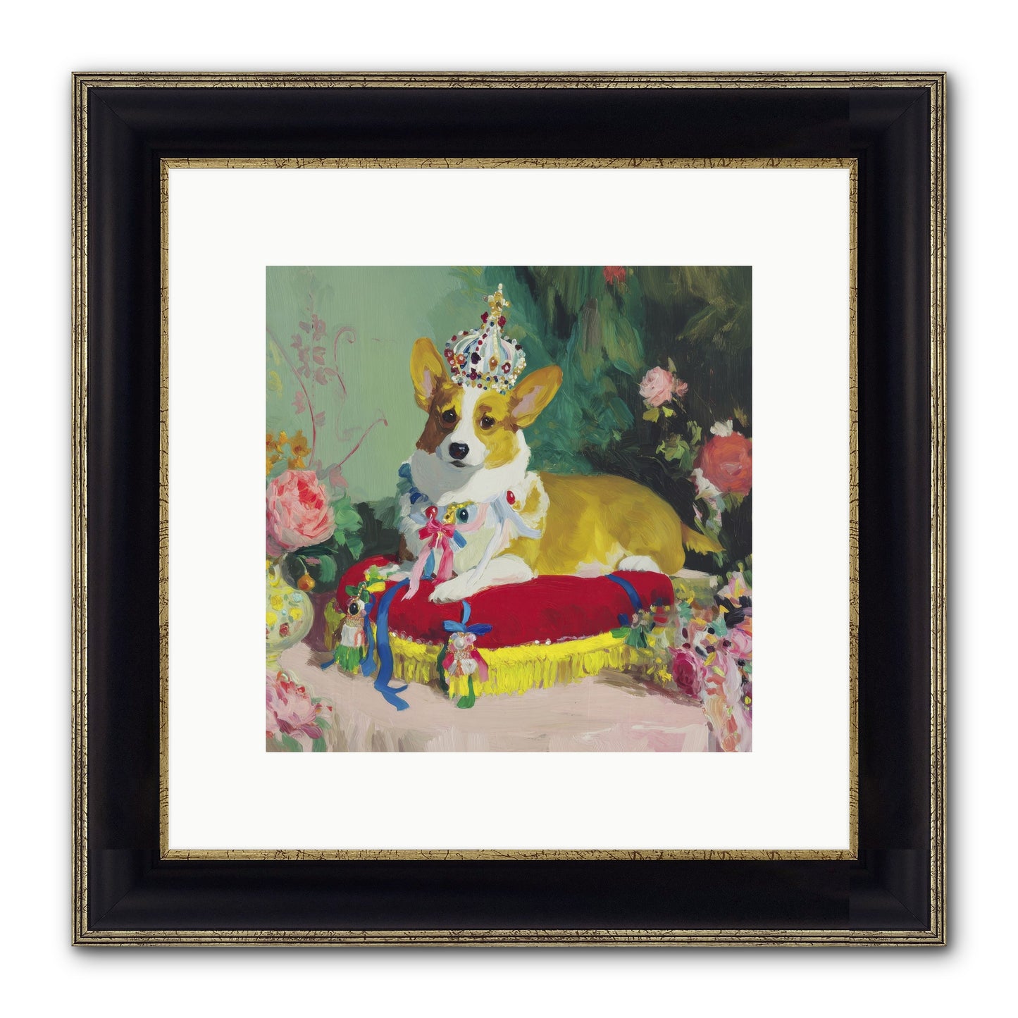 Small Royalty Framed Print - Black & Gold 10x10