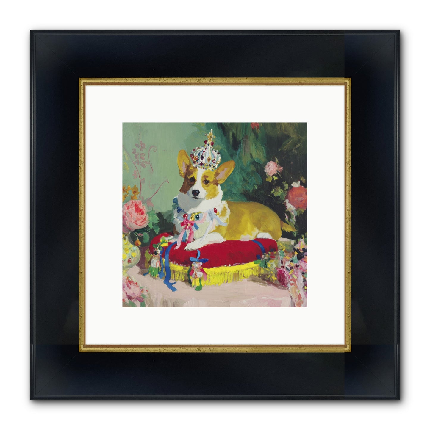 Small Royalty Framed Print - Wide Black w/Gold 10x10