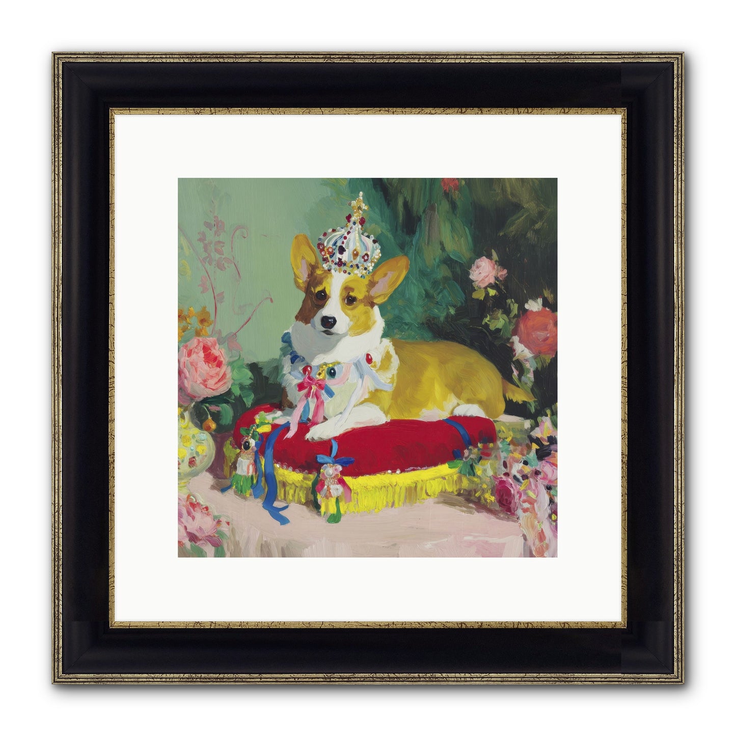 Small Royalty Framed Print - Black & Gold 12x12