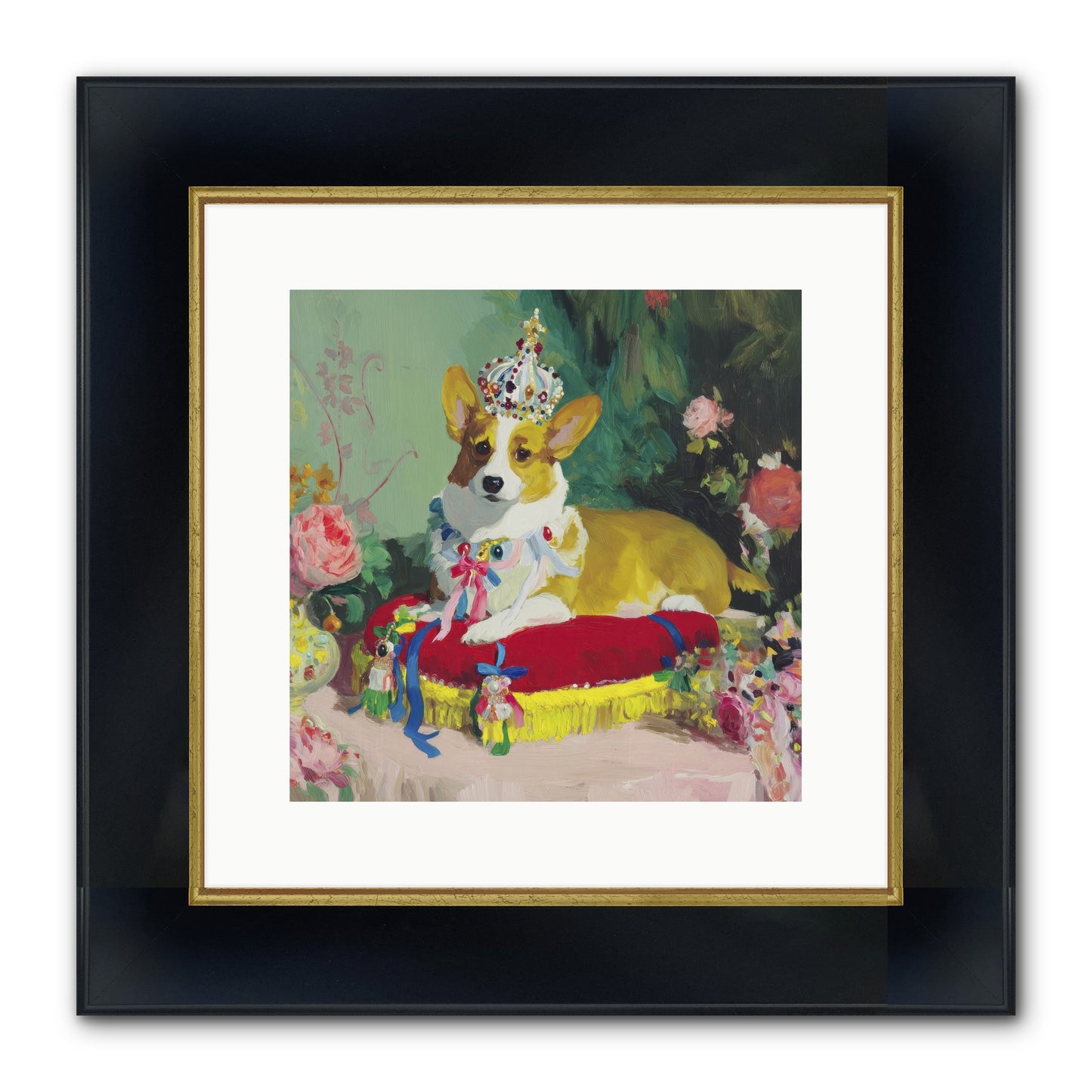 Small Royalty Framed Print - Wide Black w/Gold 12x12