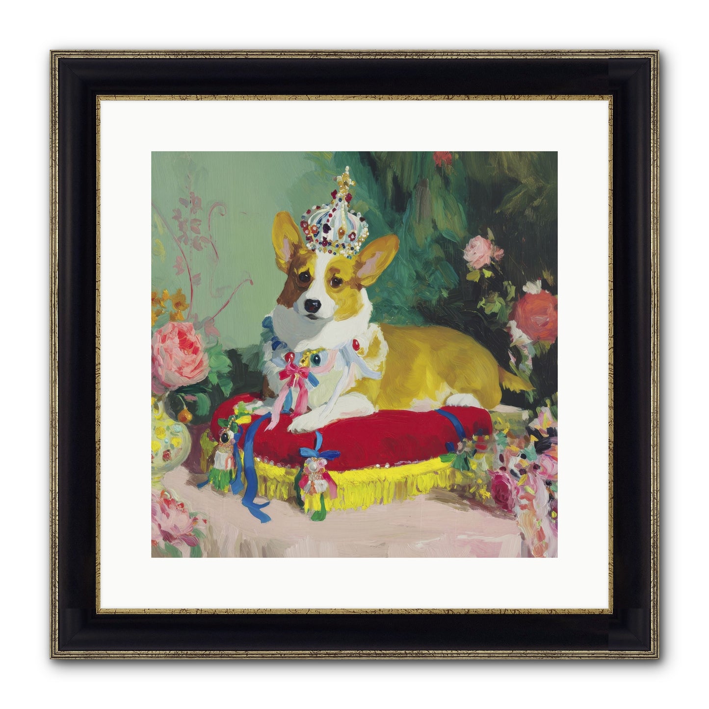 Small Royalty Framed Print - Black & Gold 16x16