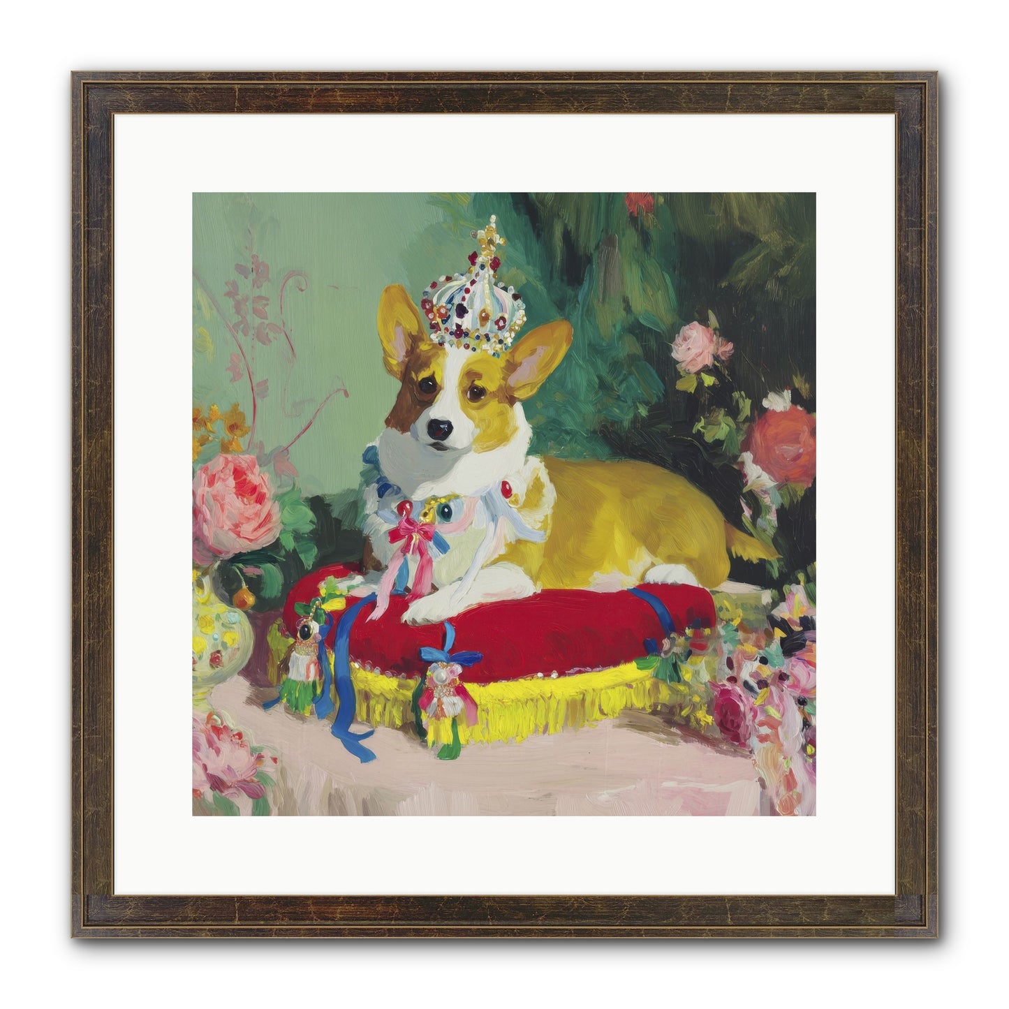 Small Royalty Framed Print - Slimwoods Black/Gold 16x16
