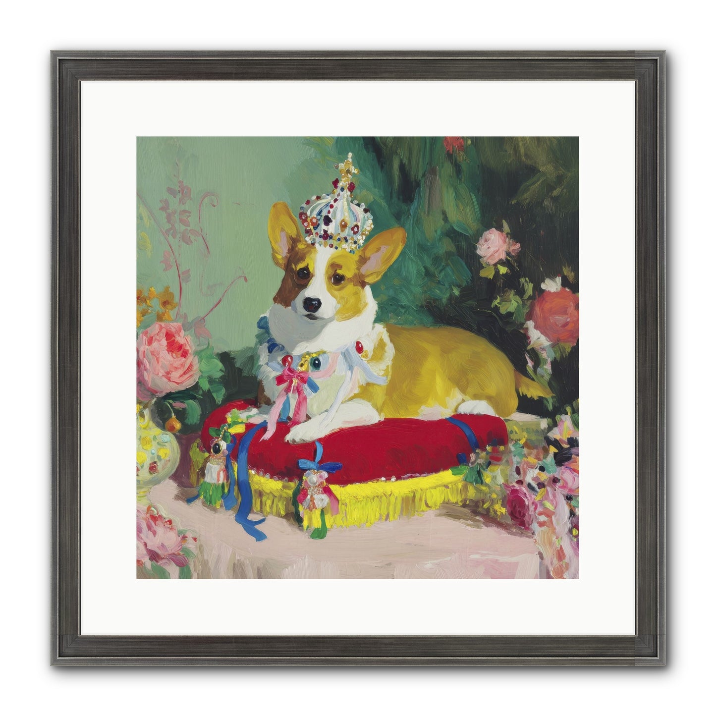 Small Royalty Framed Print - Slimwoods Black/Silver 16x16