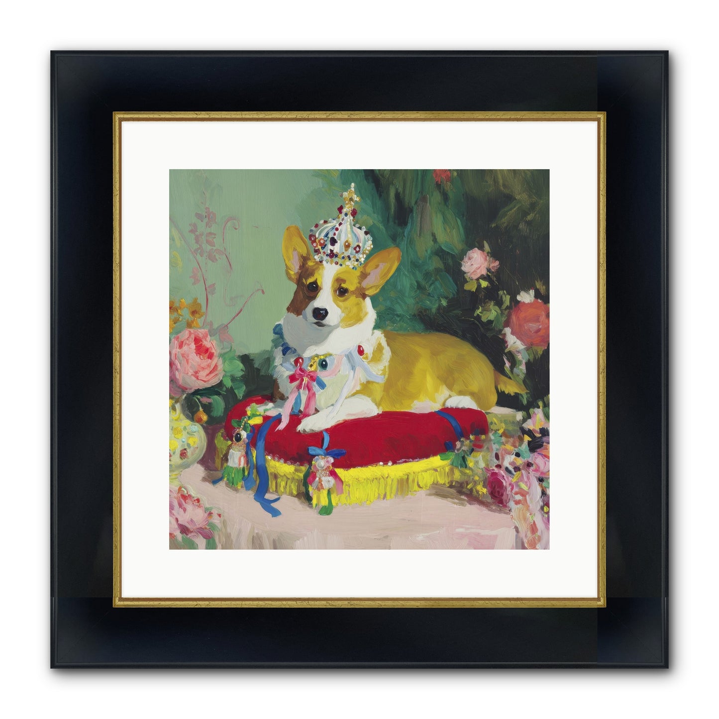 Small Royalty Framed Print - Wide Black w/Gold 16x16