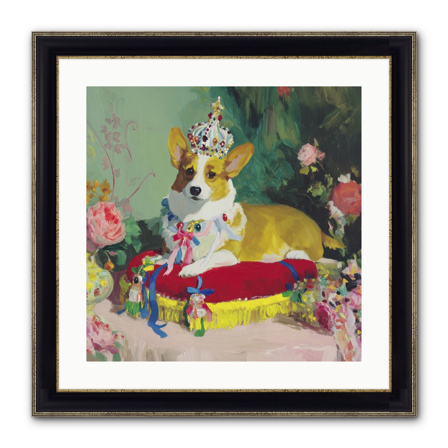 Small Royalty Framed Print - Black & Gold 20x20