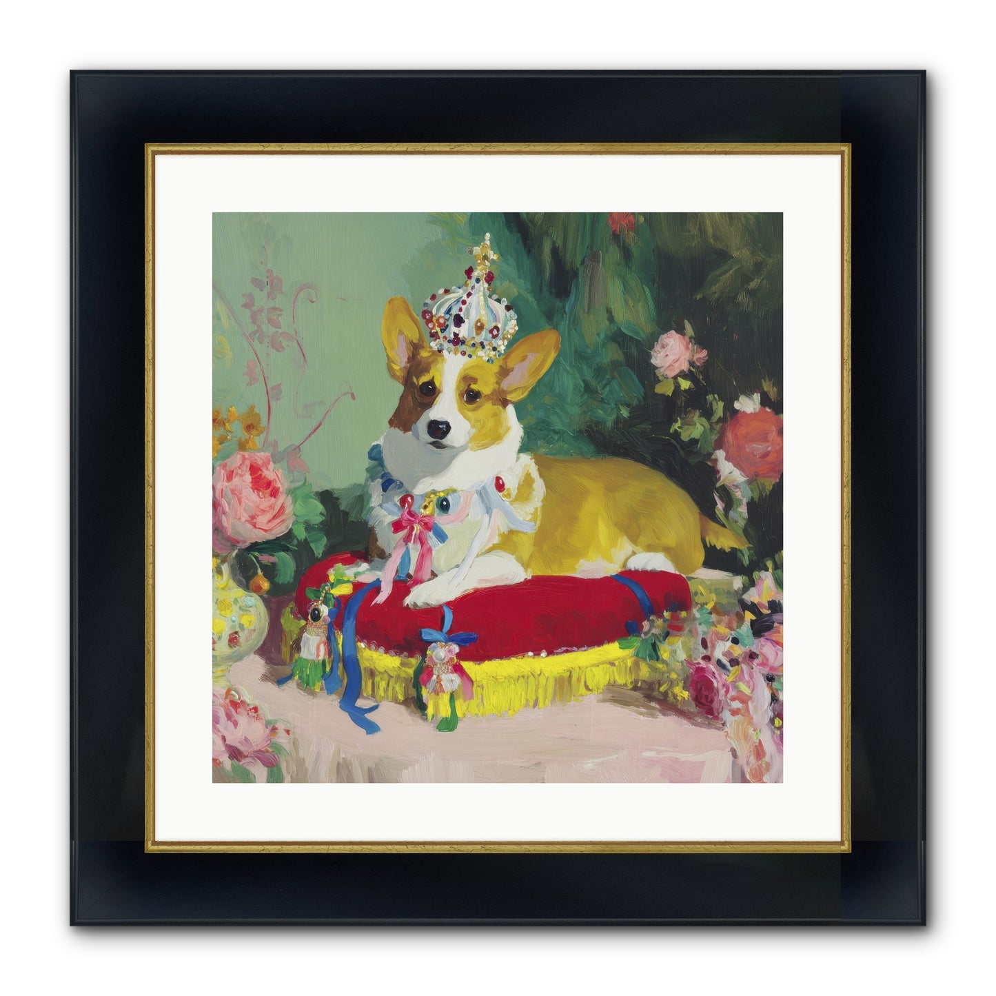 Small Royalty Framed Print - Wide Black w/Gold 20x20