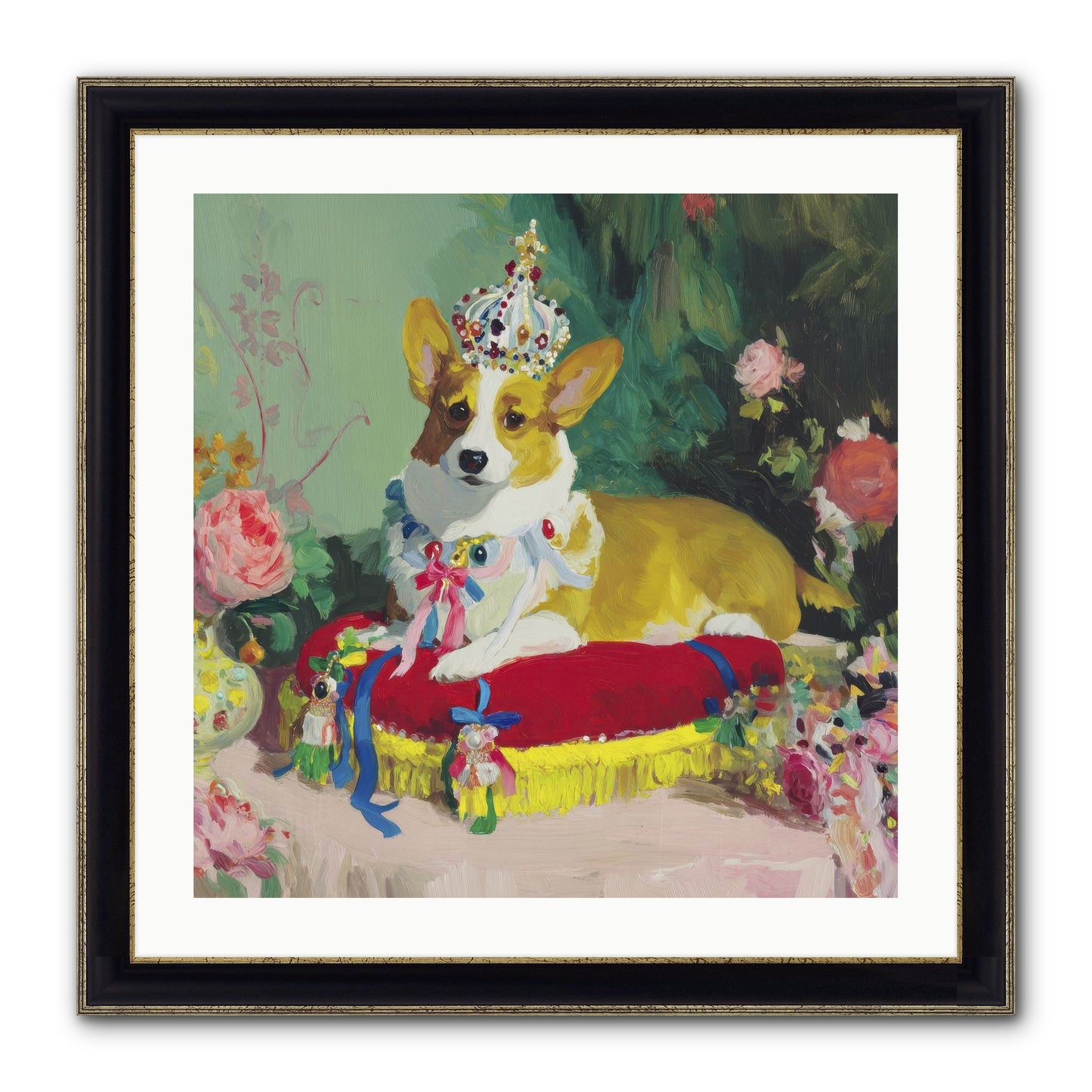 Small Royalty Framed Print - Black & Gold 24x24