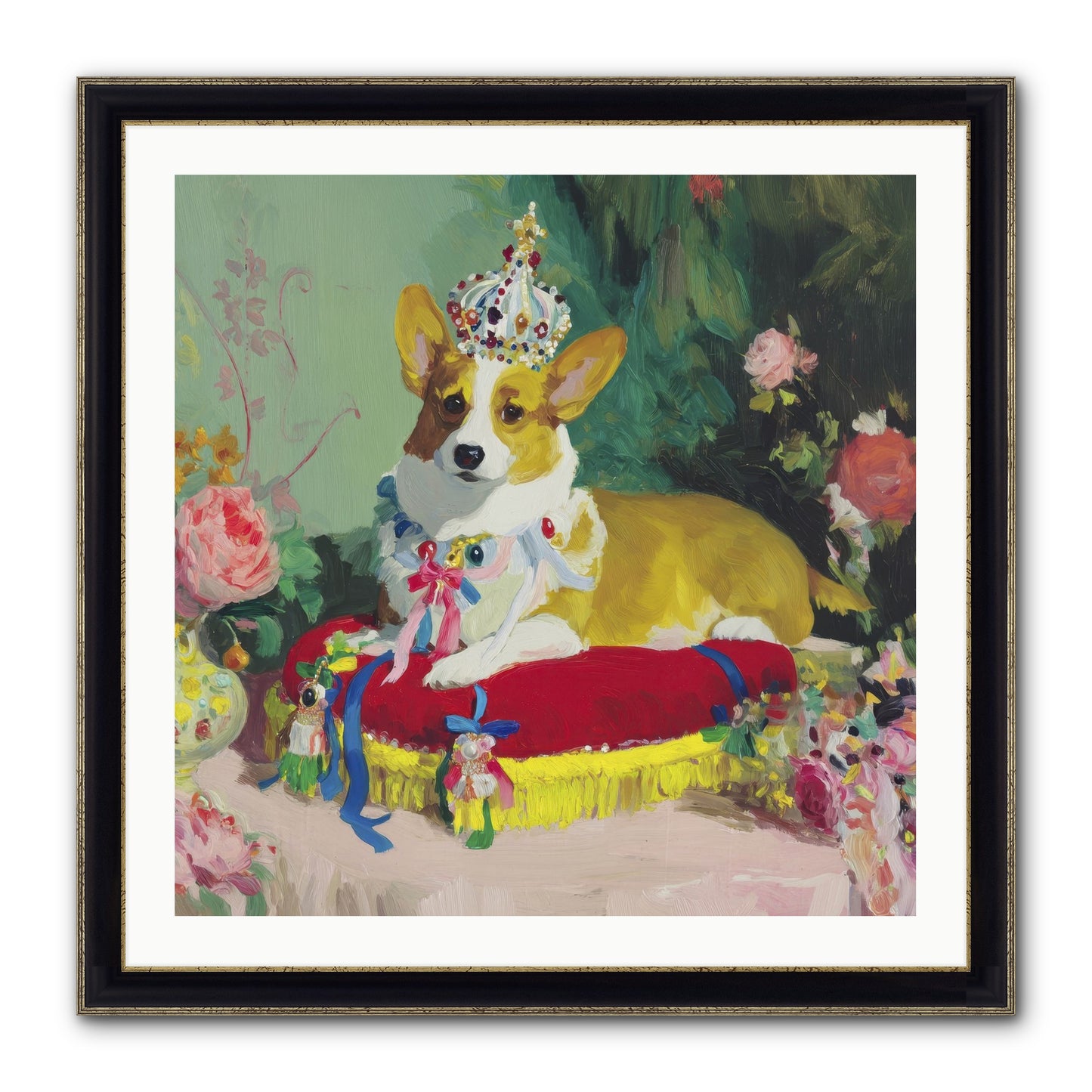 Small Royalty Framed Print - Black & Gold 30x30