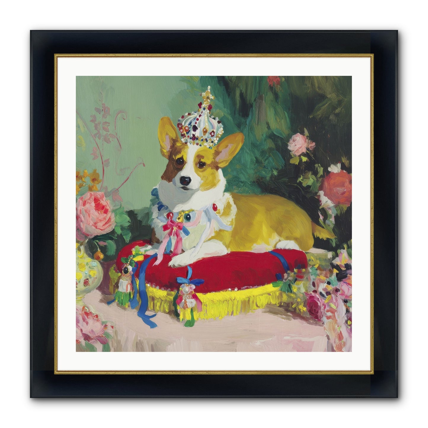 Small Royalty Framed Print - Wide Black w/Gold 30x30
