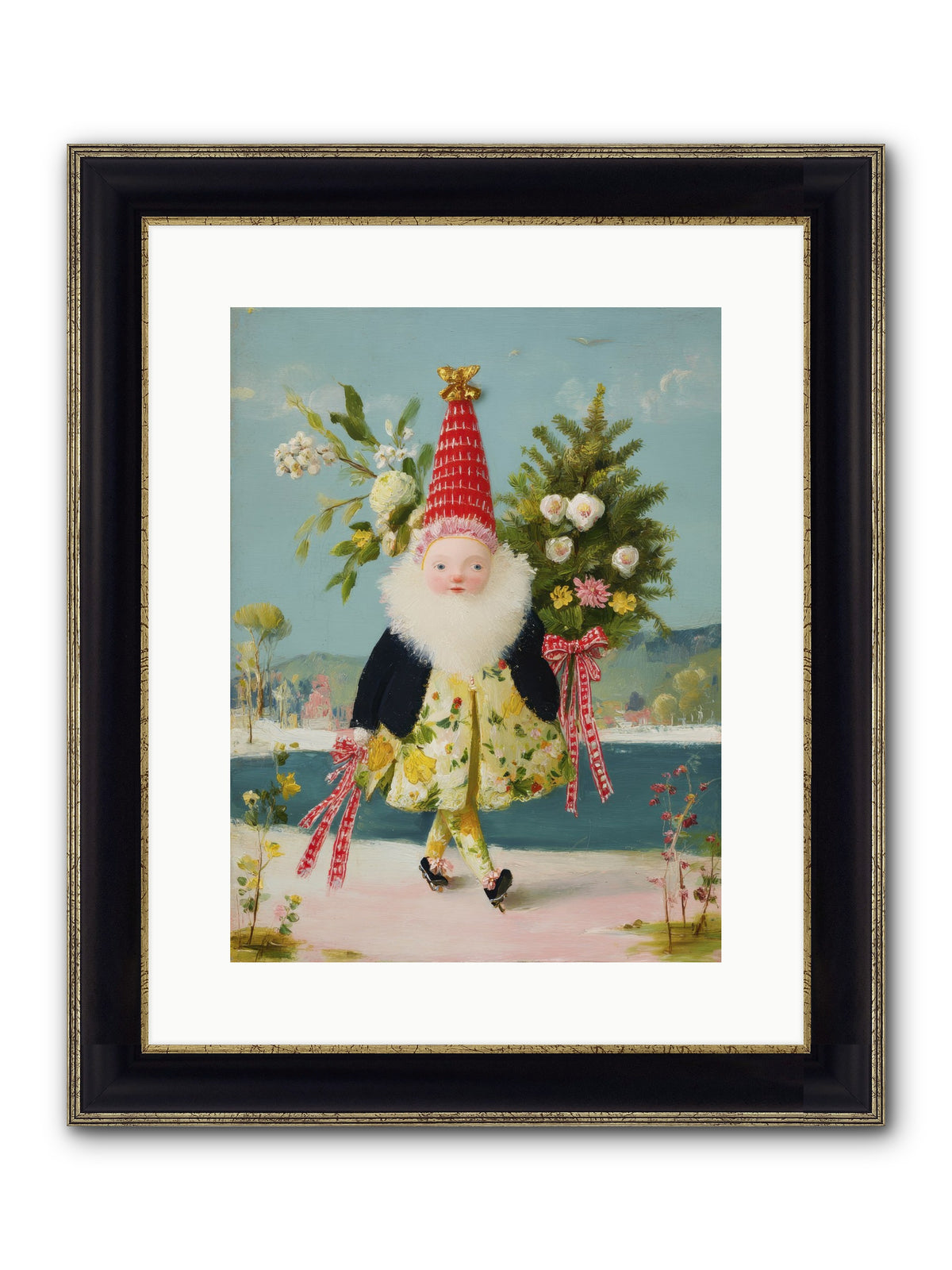 Small Wonder, Big Heart Framed Print - Black & Gold 12x16
