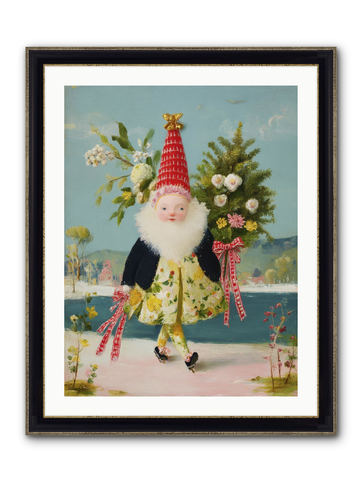 Small Wonder, Big Heart Framed Print - Black & Gold 24x32