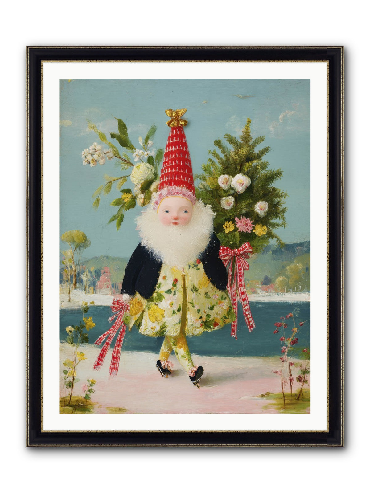 Small Wonder, Big Heart Framed Print - Black & Gold 30x40