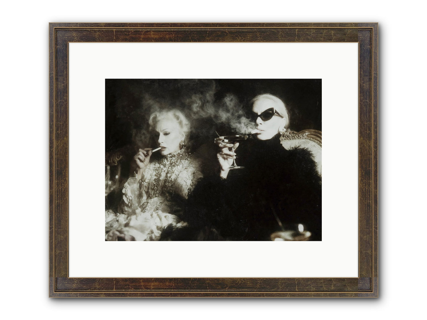 Smoke and Sequins Framed Print - Slimwoods Black/Gold 12x9