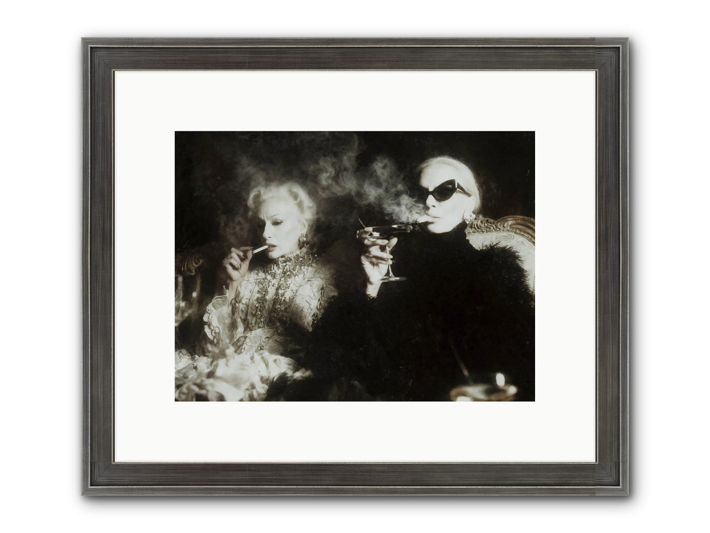 Smoke and Sequins Framed Print - Slimwoods Black/Silver 12x9