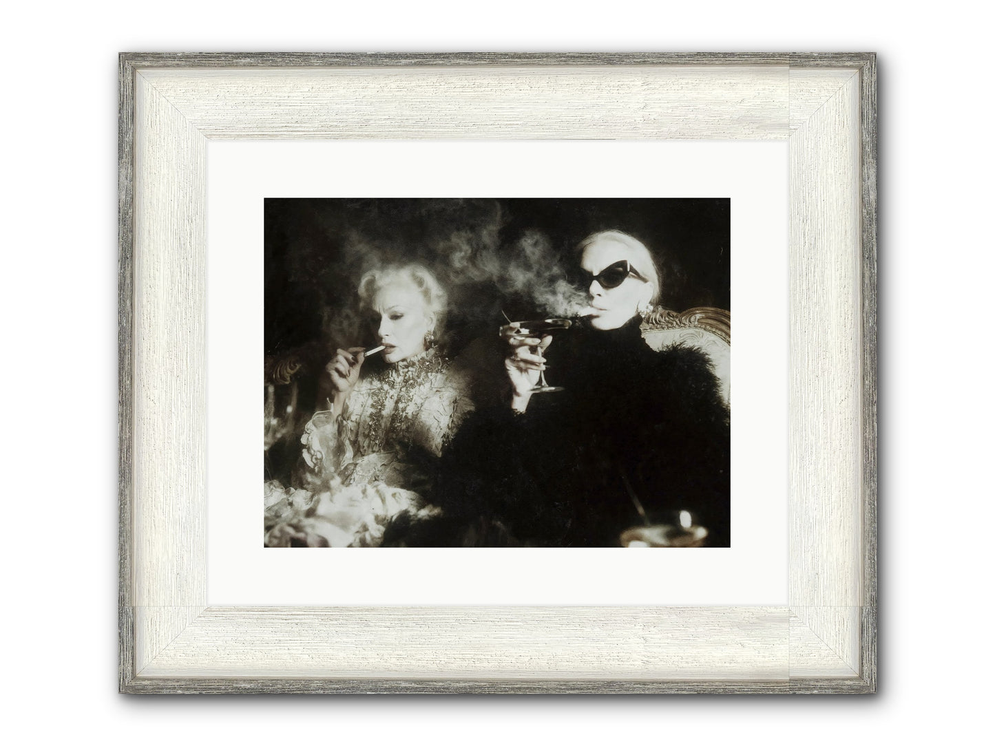 Smoke and Sequins Framed Print - Driftwood White 16x12