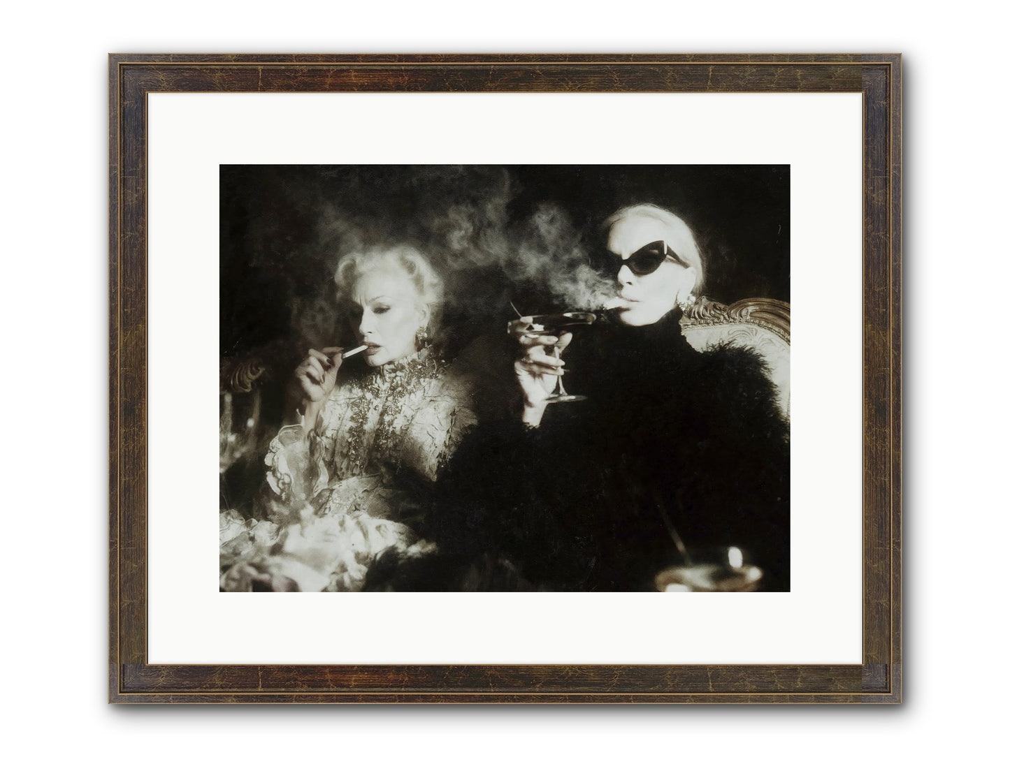 Smoke and Sequins Framed Print - Slimwoods Black/Gold 16x12