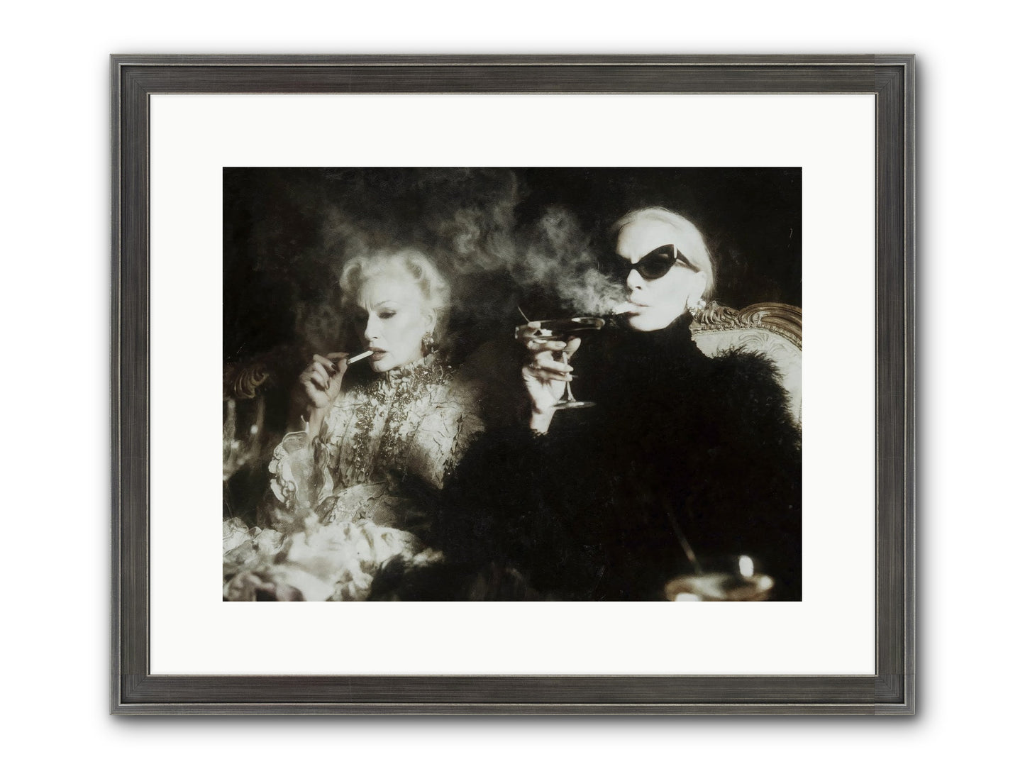 Smoke and Sequins Framed Print - Slimwoods Black/Silver 16x12