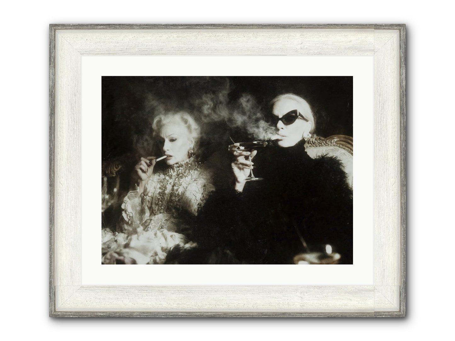 Smoke and Sequins Framed Print - Driftwood White 24x18