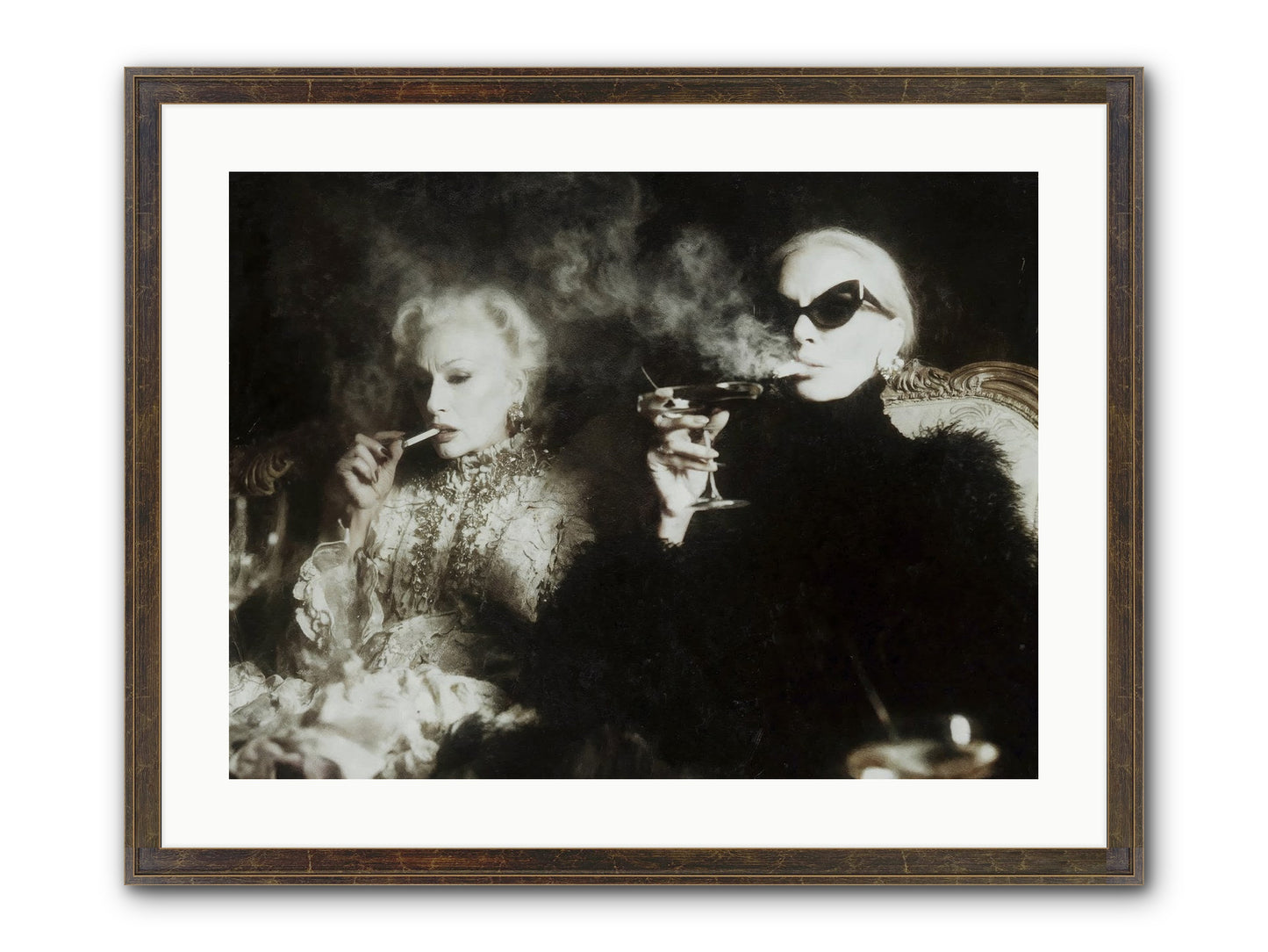 Smoke and Sequins Framed Print - Slimwoods Black/Gold 24x18