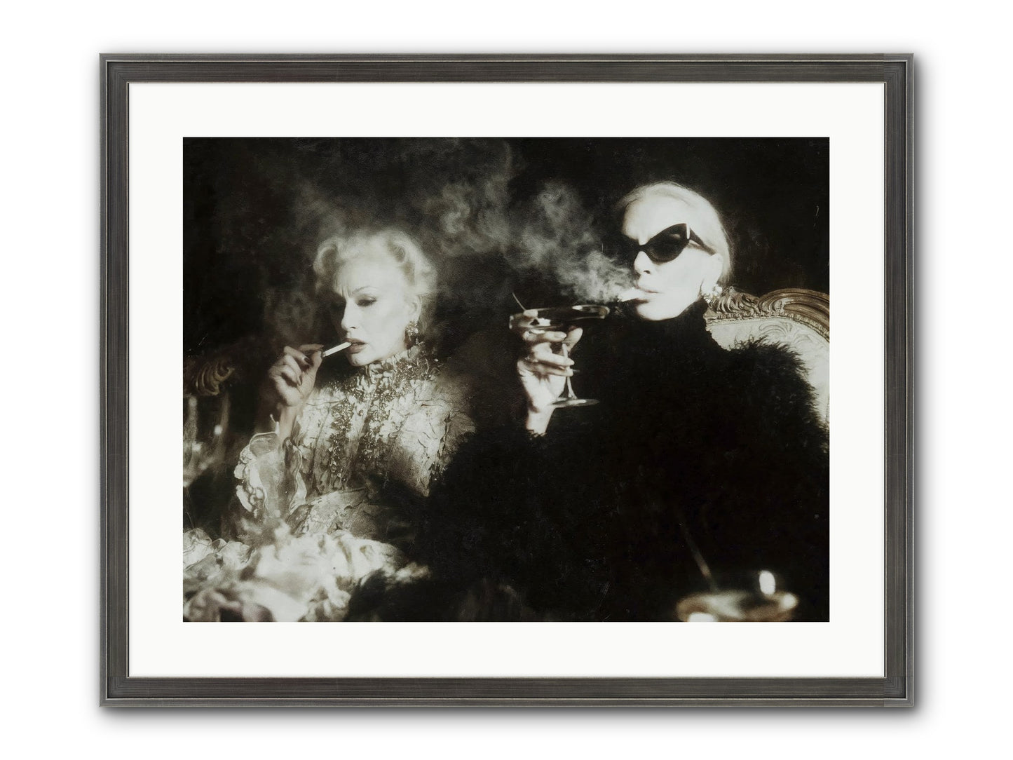Smoke and Sequins Framed Print - Slimwoods Black/Silver 24x18