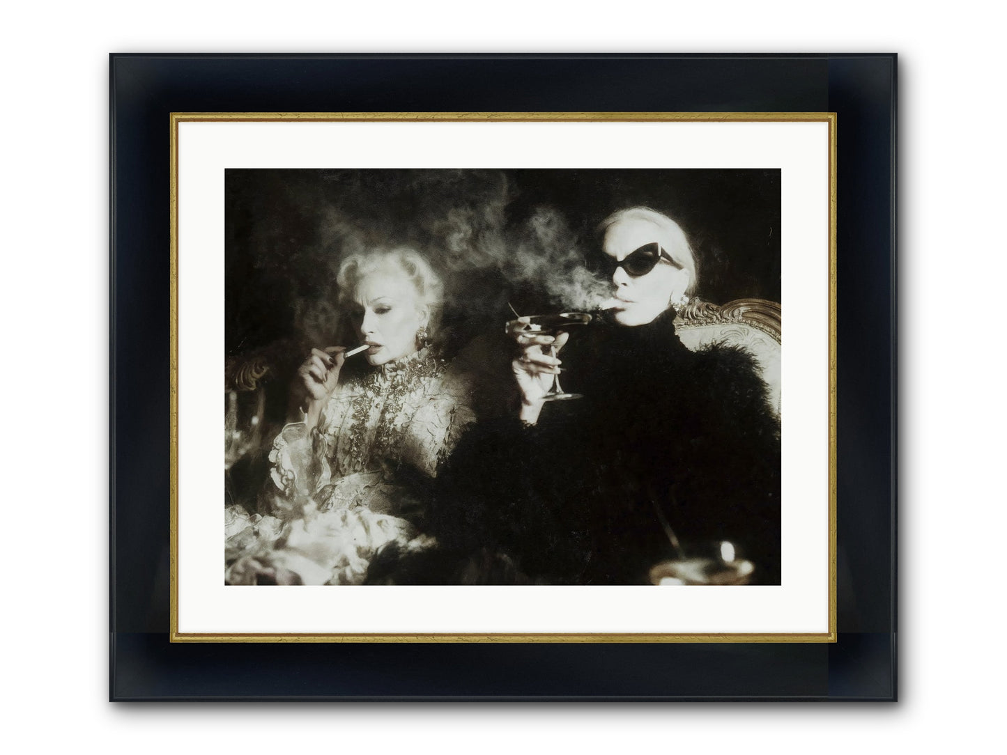 Smoke and Sequins Framed Print - Wide Black w/Gold 24x18
