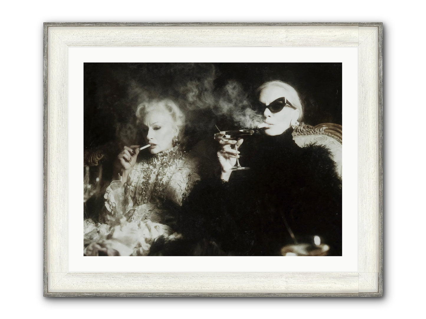 Smoke and Sequins Framed Print - Driftwood White 32x24