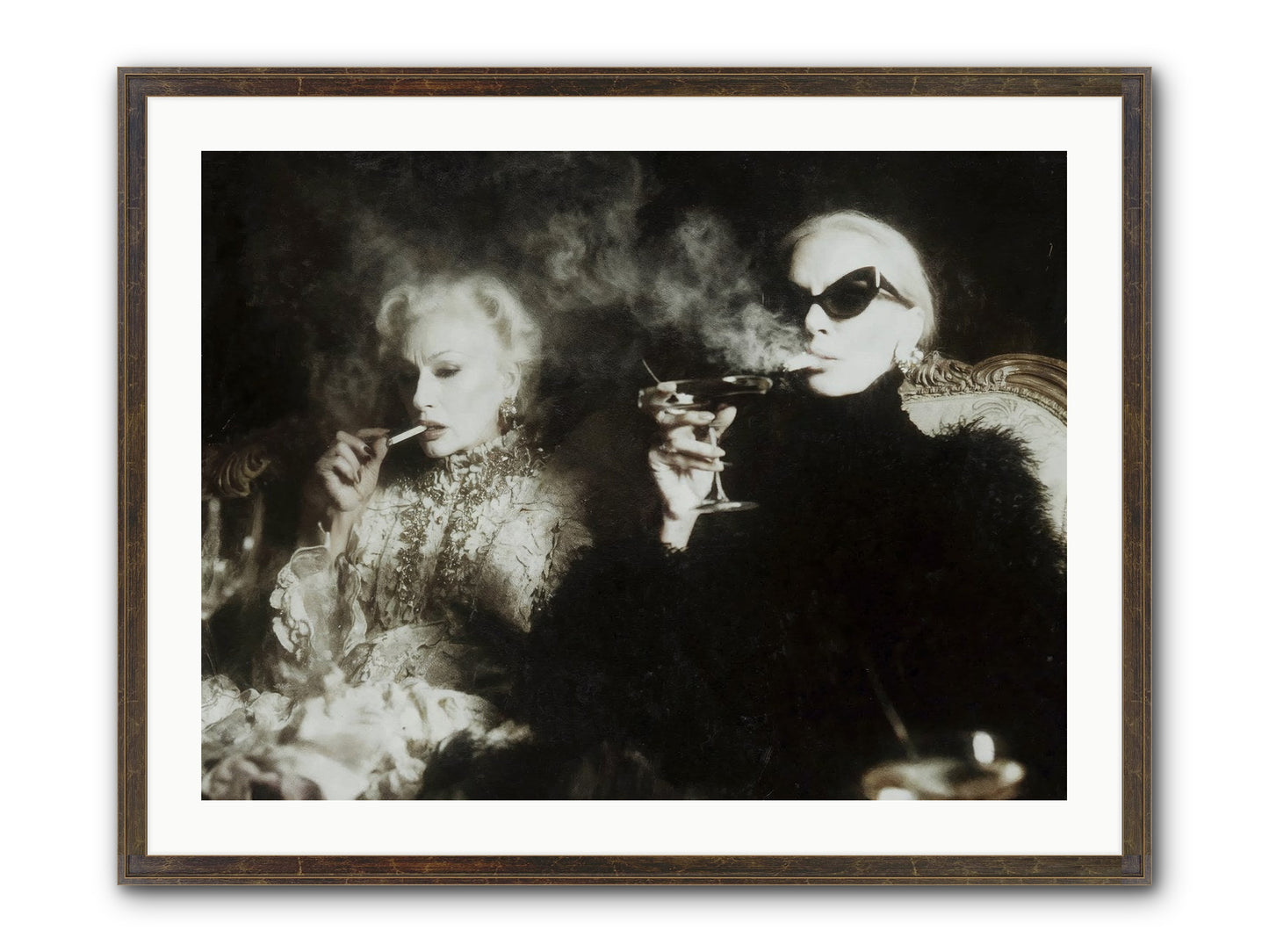 Smoke and Sequins Framed Print - Slimwoods Black/Gold 32x24