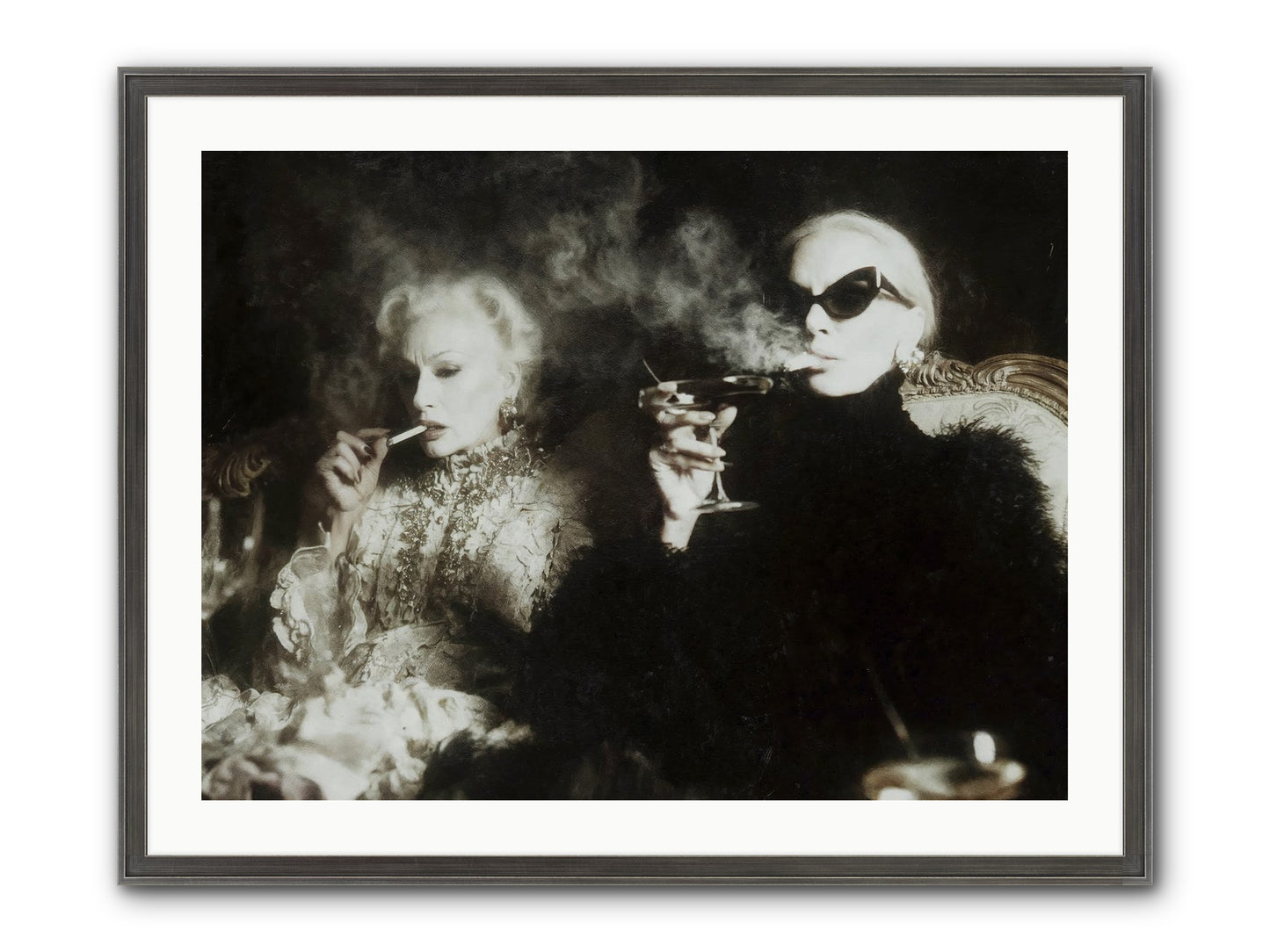 Smoke and Sequins Framed Print - Slimwoods Black/Silver 32x24