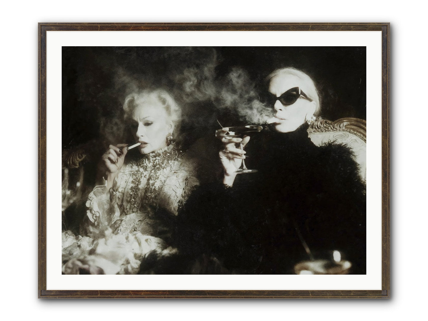 Smoke and Sequins Framed Print - Slimwoods Black/Gold 40x30