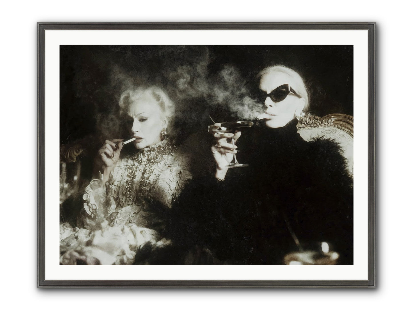 Smoke and Sequins Framed Print - Slimwoods Black/Silver 40x30