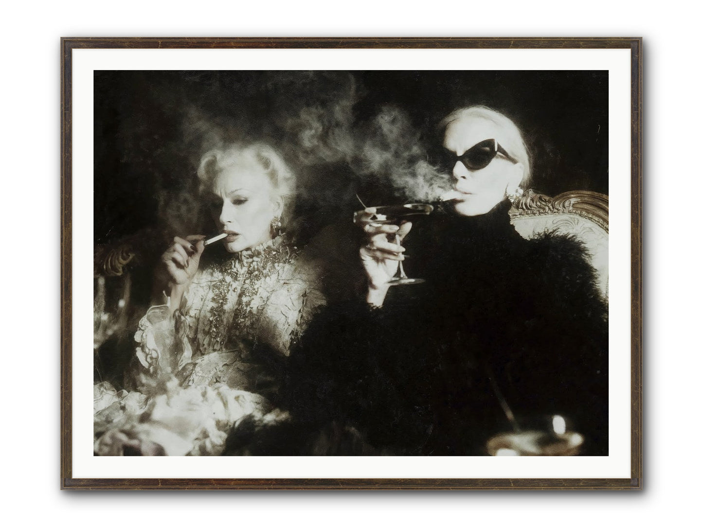 Smoke and Sequins Framed Print - Slimwoods Black/Gold 48x36