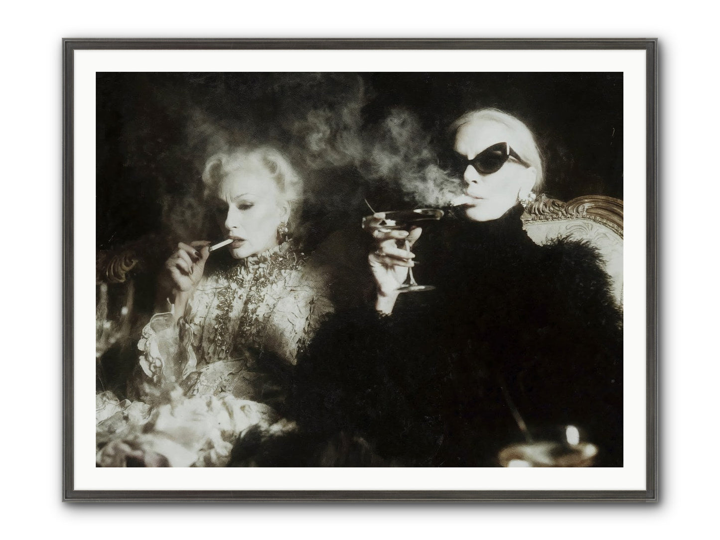 Smoke and Sequins Framed Print - Slimwoods Black/Silver 48x36