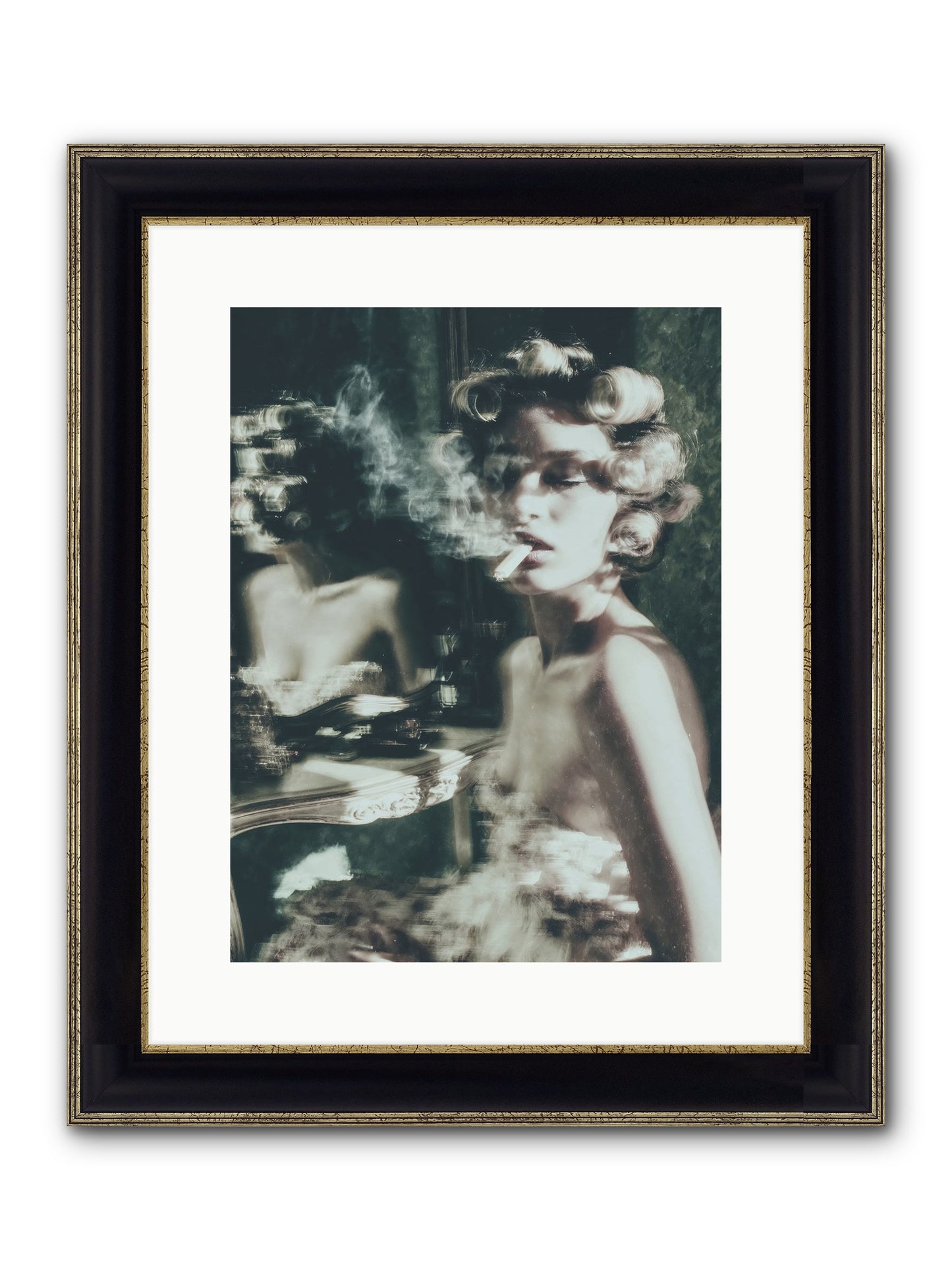 Smoke Rings and Patience Framed Print - Black & Gold 12x16
