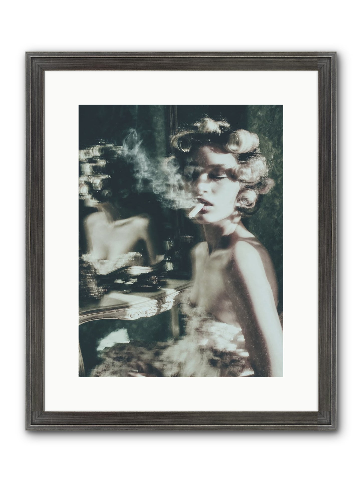 Smoke Rings and Patience Framed Print - Slimwoods Black/Silver 12x16