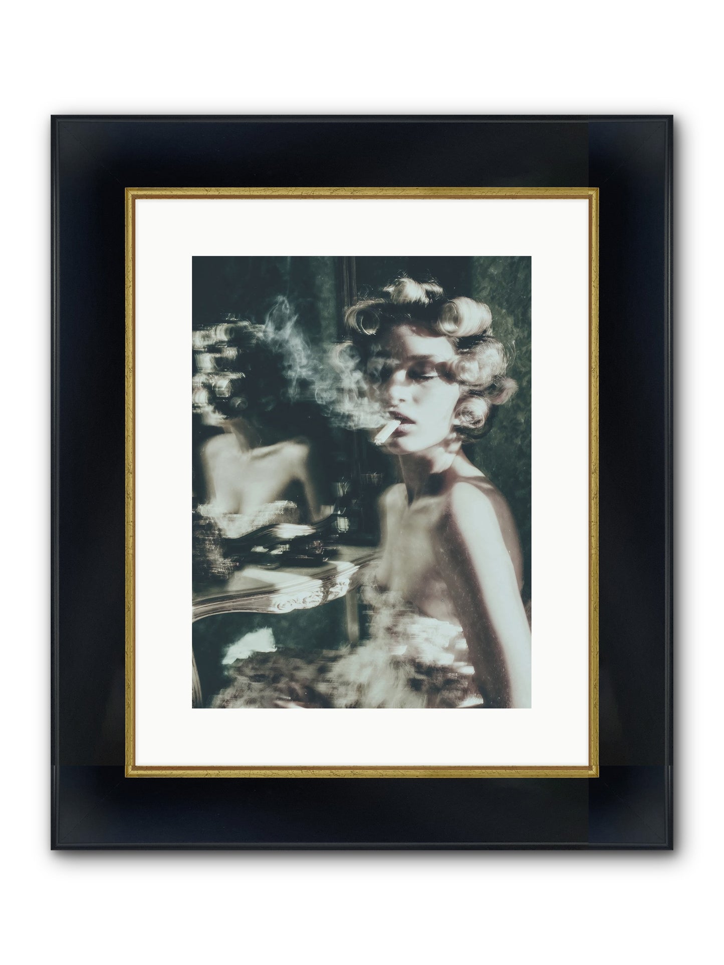 Smoke Rings and Patience Framed Print - Wide Black w/Gold 12x16
