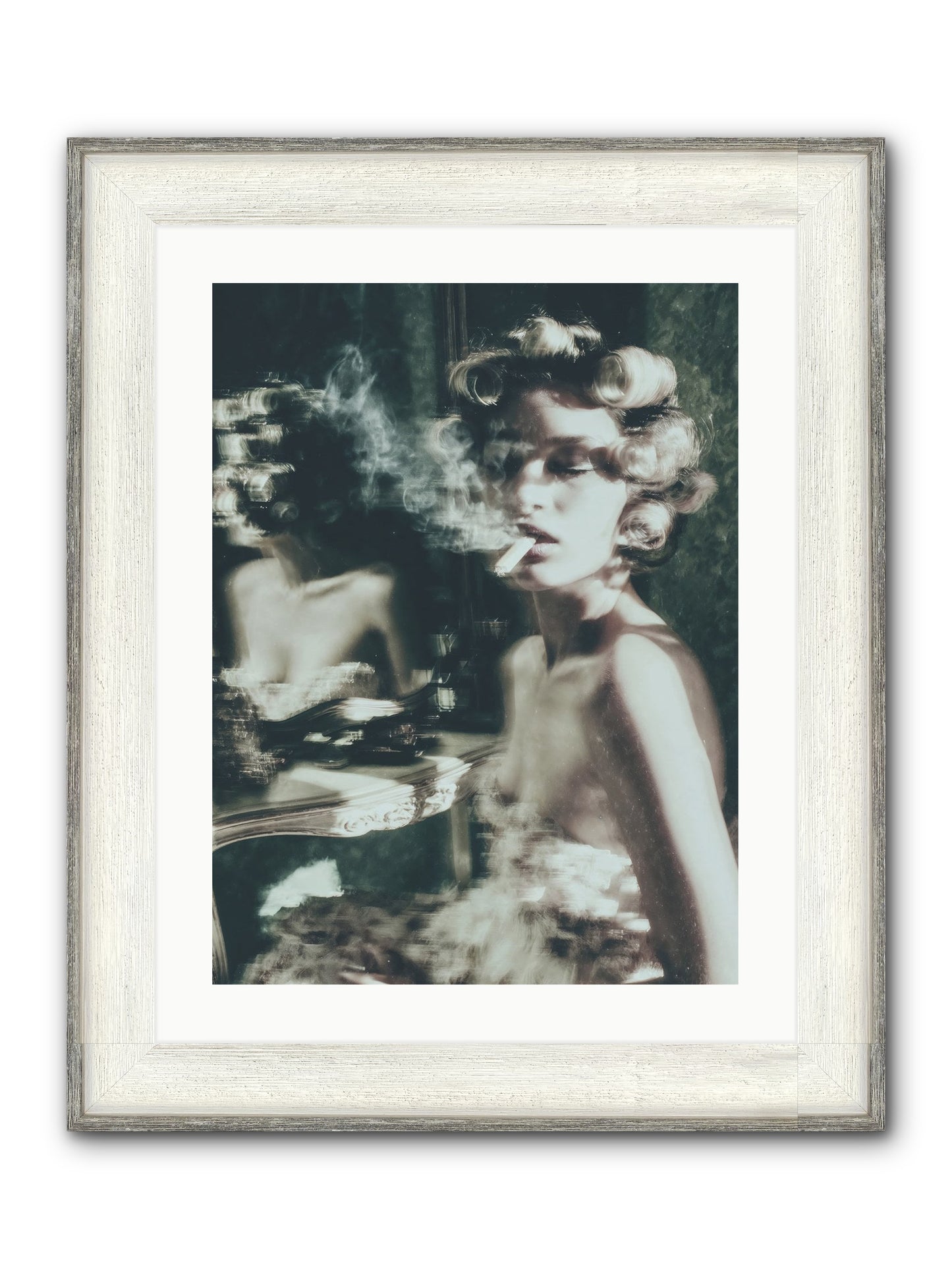Smoke Rings and Patience Framed Print - Driftwood White 18x24