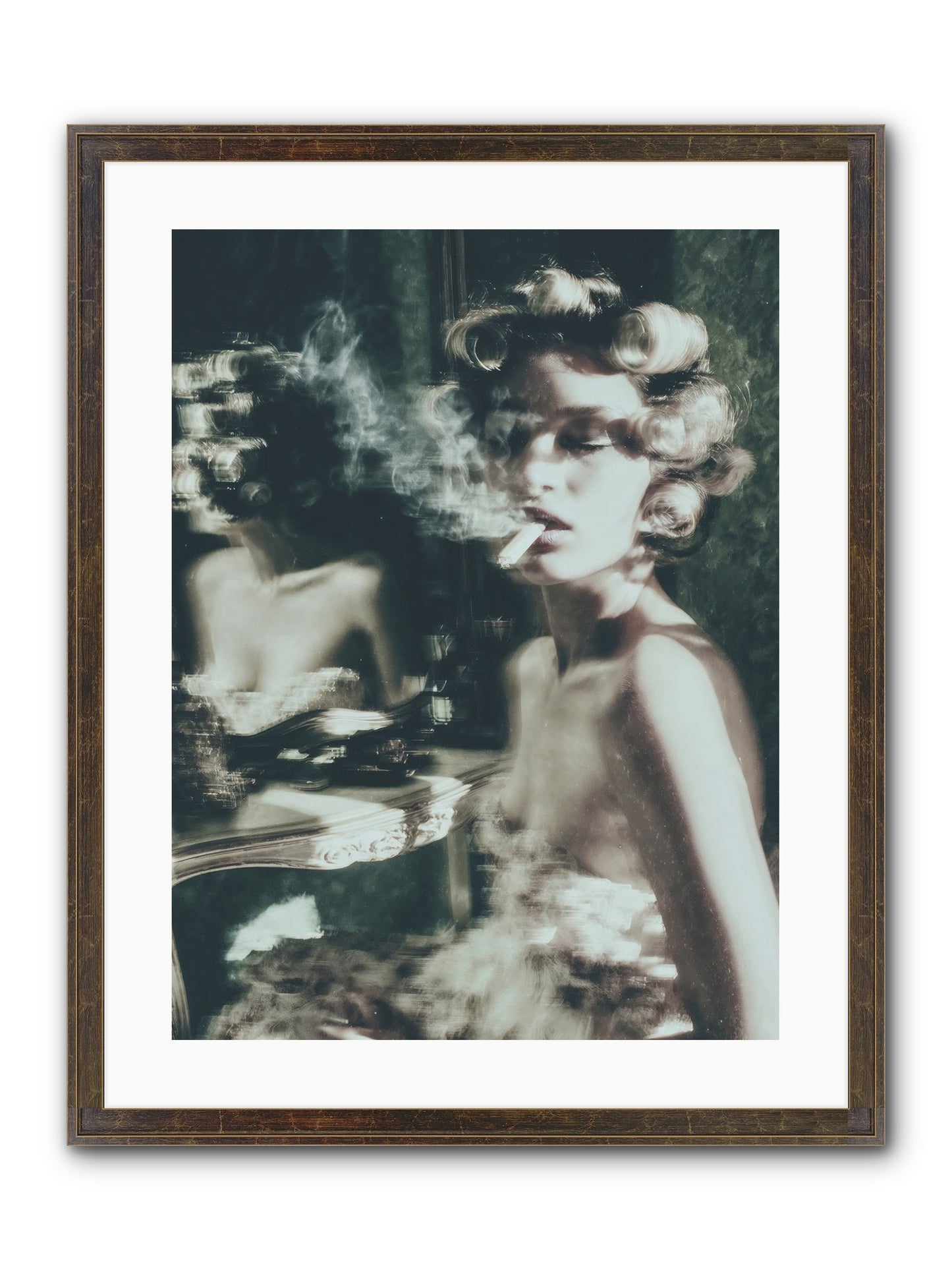 Smoke Rings and Patience Framed Print - Slimwoods Black/Gold 18x24