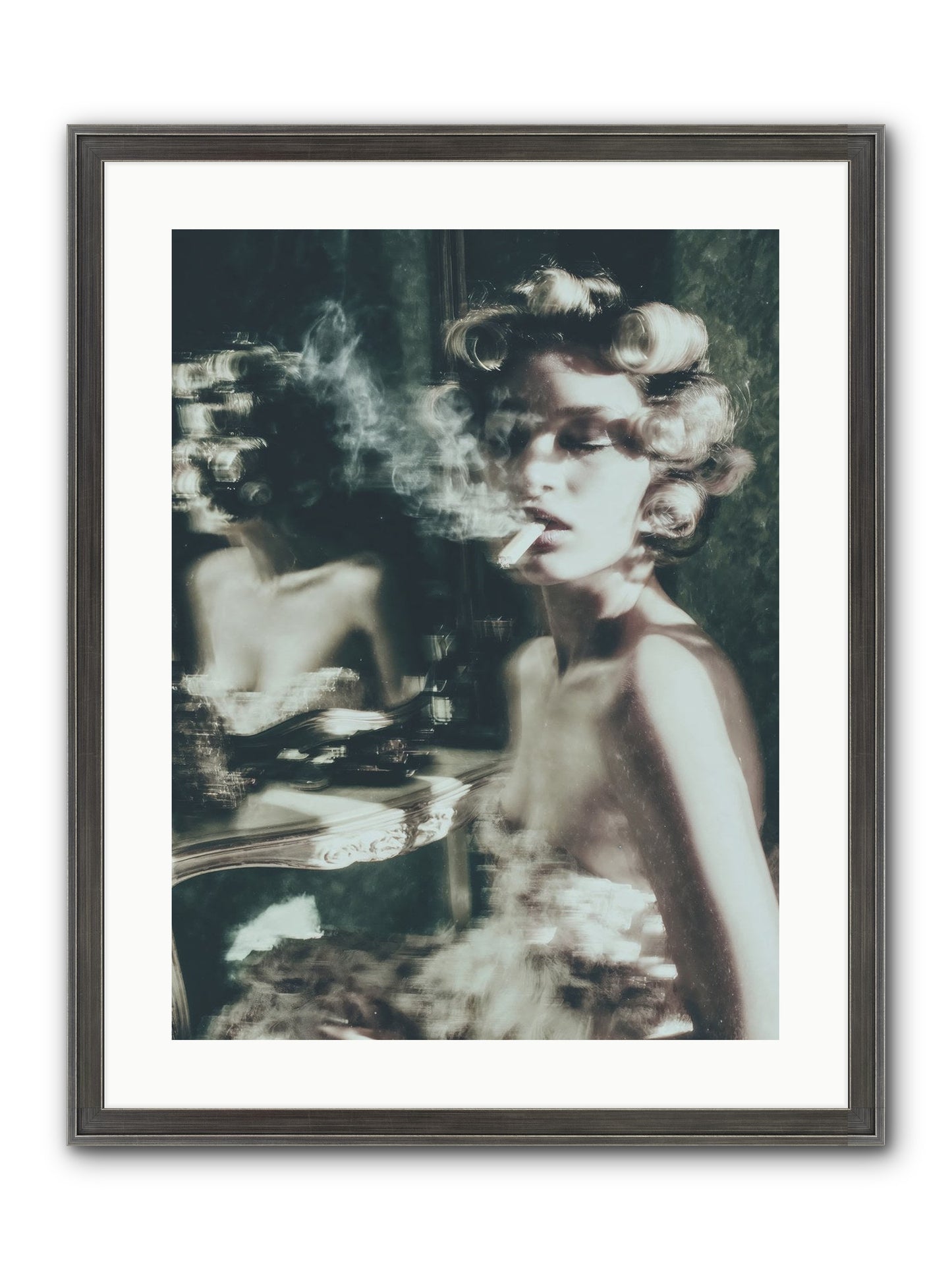 Smoke Rings and Patience Framed Print - Slimwoods Black/Silver 18x24