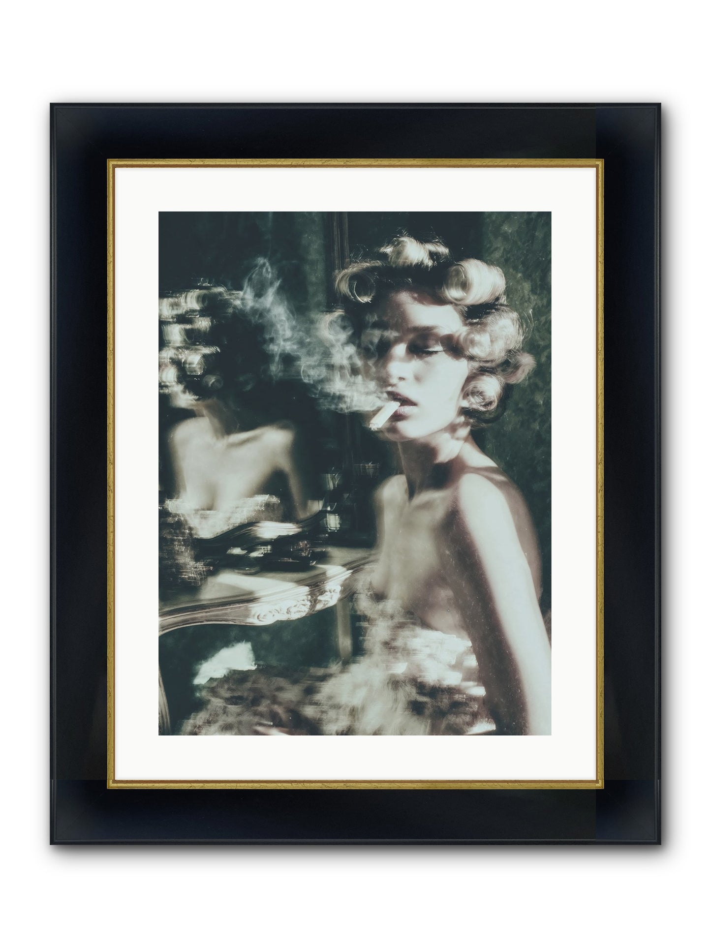 Smoke Rings and Patience Framed Print - Wide Black w/Gold 18x24