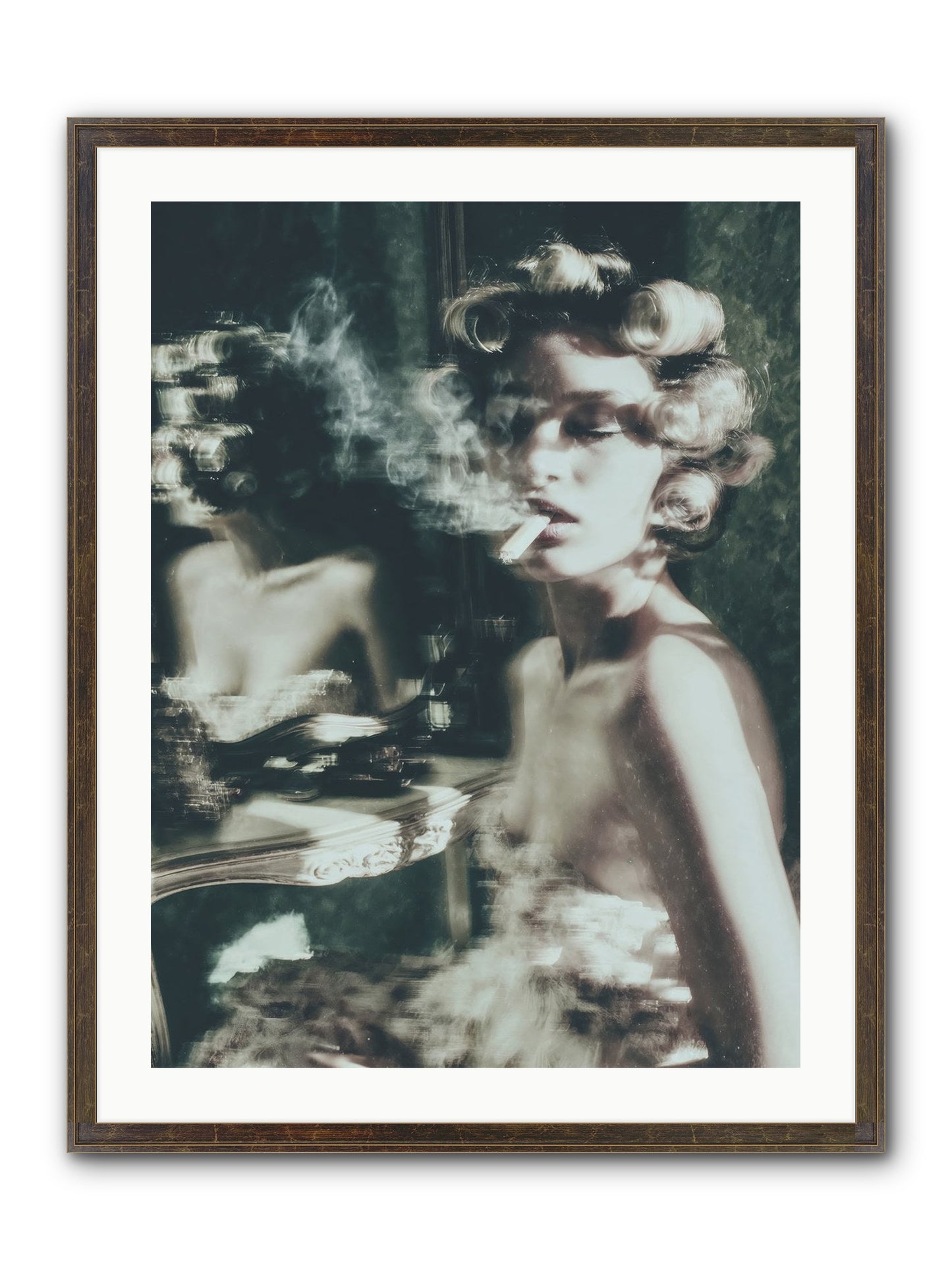 Smoke Rings and Patience Framed Print - Slimwoods Black/Gold 24x32