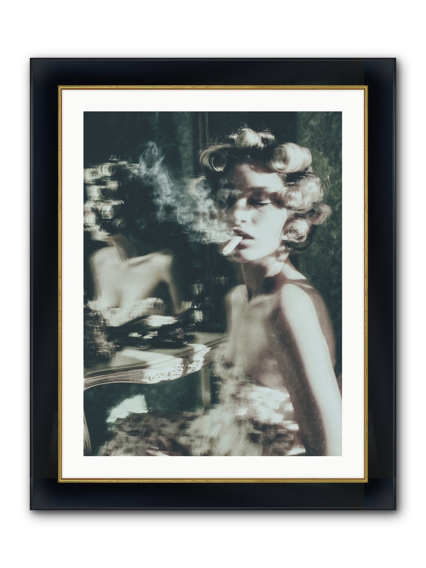 Smoke Rings and Patience Framed Print - Wide Black w/Gold 24x32