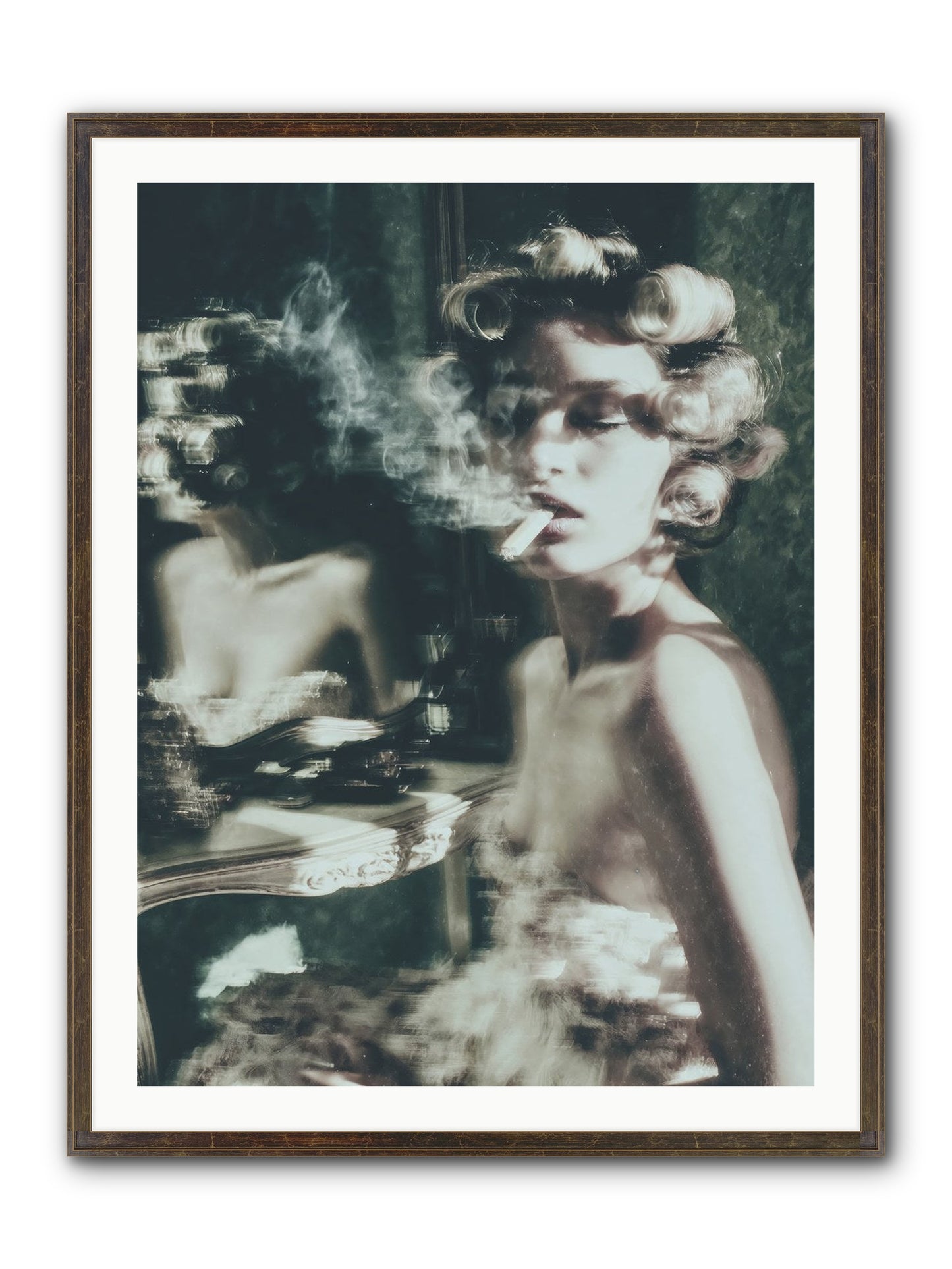 Smoke Rings and Patience Framed Print - Slimwoods Black/Gold 30x40
