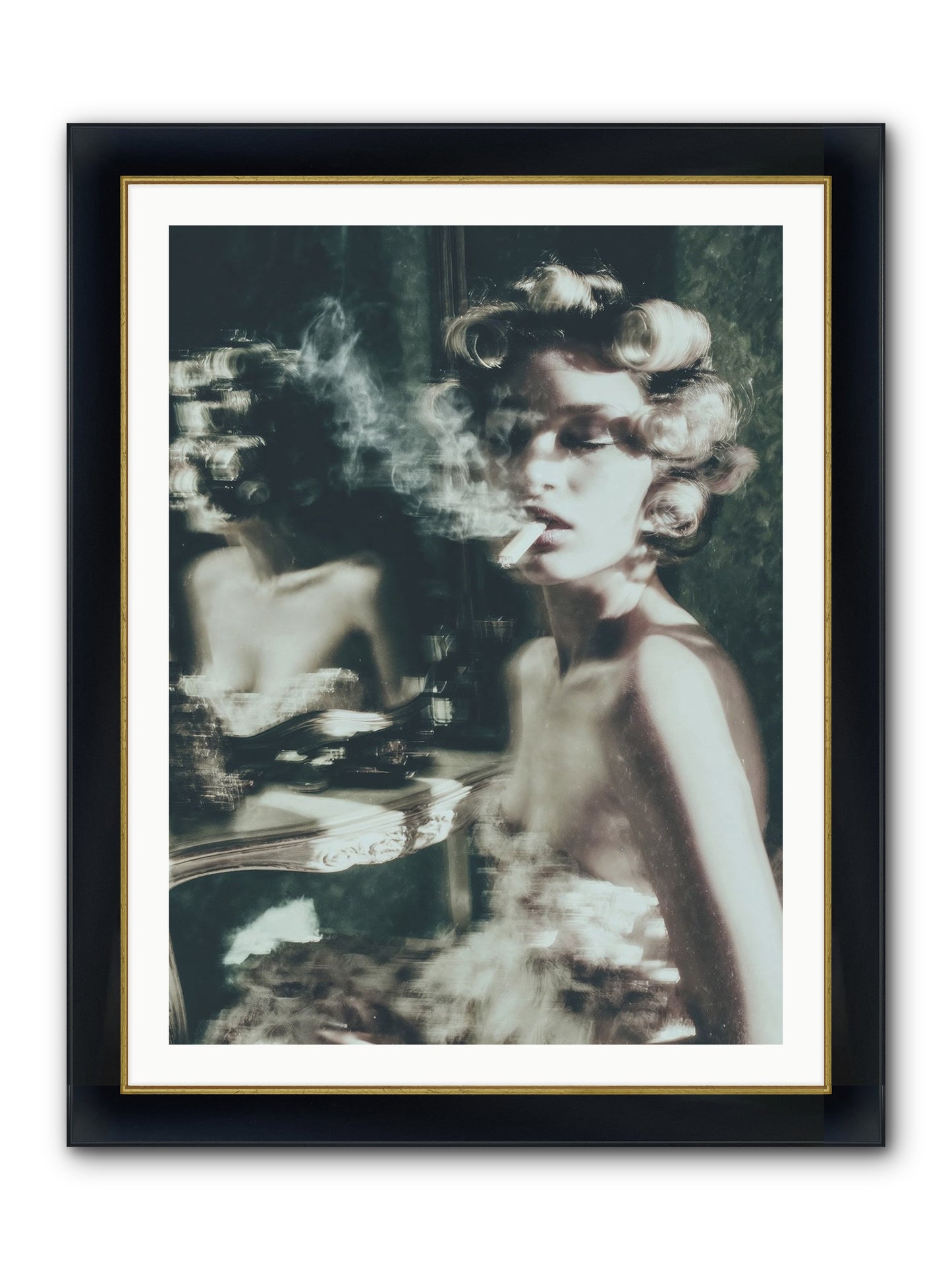 Smoke Rings and Patience Framed Print - Wide Black w/Gold 30x40